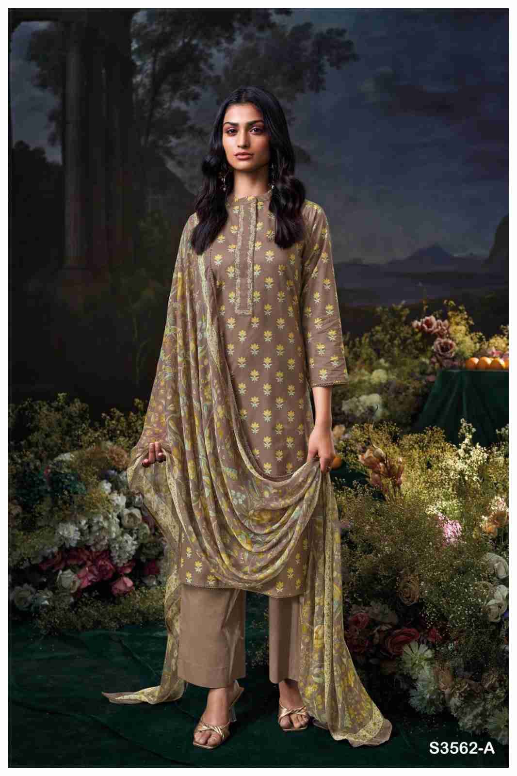 Anushree-3562 By Ganga Fashion 3562-A To 3562-D Series Beautiful Festive Suits Colorful Stylish Fancy Casual Wear & Ethnic Wear Pure Cotton Dresses At Wholesale Price