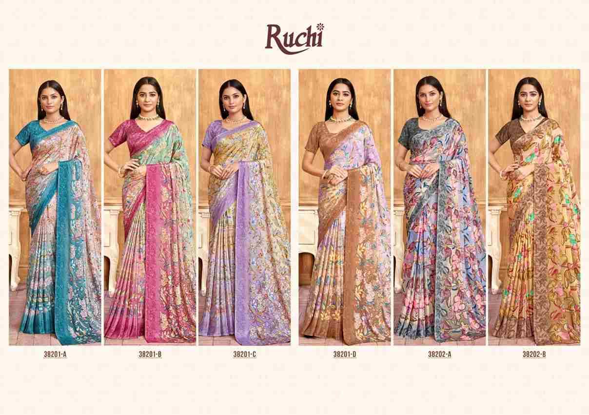 Vivanta Silk Vol-39 By Ruchi Sarees 38201-A To 38203-D Series Indian Traditional Wear Collection Beautiful Stylish Fancy Colorful Party Wear & Occasional Wear Crepe Silk Sarees At Wholesale Price