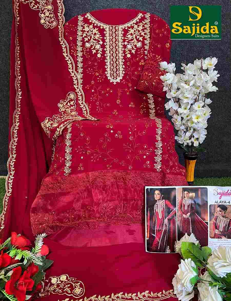 Sajida Hit Design 1034 By Sajida Designer Suit Beautiful Pakistani Suits Colorful Stylish Fancy Casual Wear & Ethnic Wear Heavy Faux Georgette Embroidered Dresses At Wholesale Price