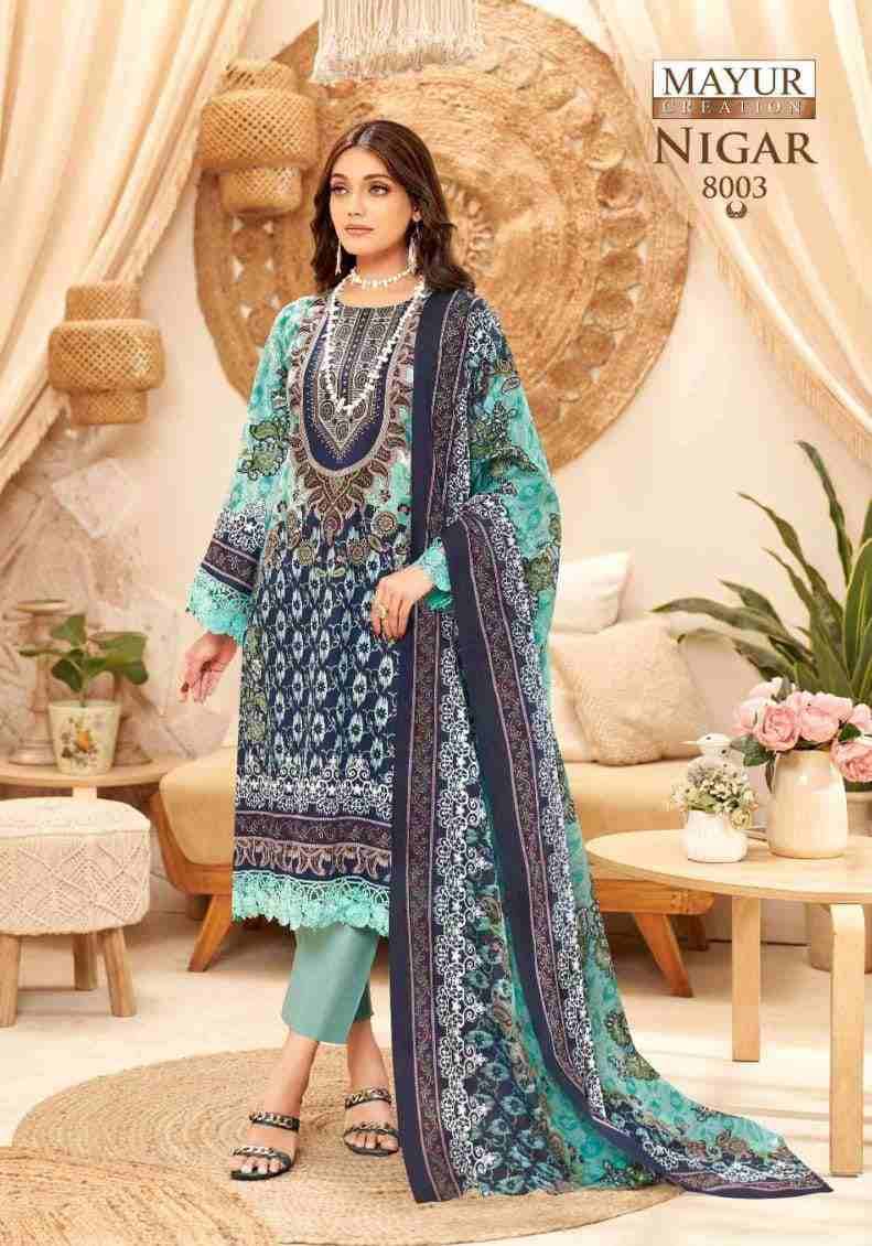 Nigar Vol-8 By Mayur Creation 8001 To 8008 Series Beautiful Festive Suits Stylish Fancy Colorful Casual Wear & Ethnic Wear Heavy Cotton Print Dresses At Wholesale Price