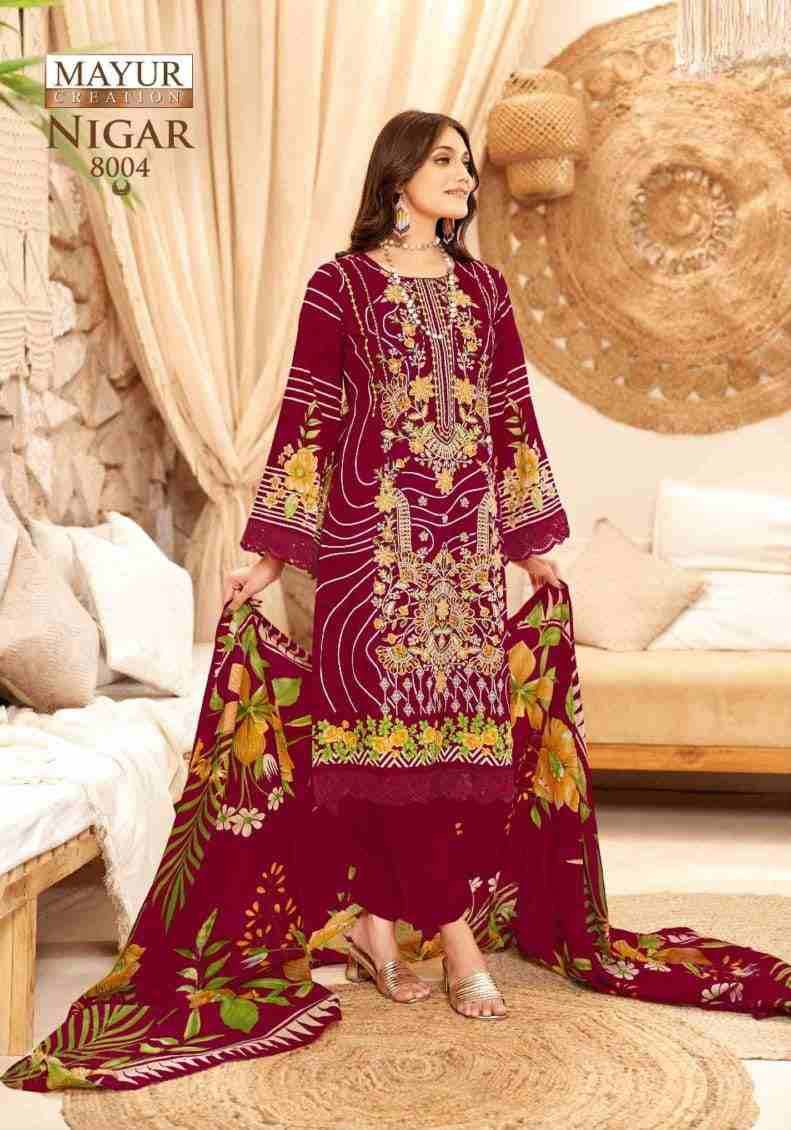 Nigar Vol-8 By Mayur Creation 8001 To 8008 Series Beautiful Festive Suits Stylish Fancy Colorful Casual Wear & Ethnic Wear Heavy Cotton Print Dresses At Wholesale Price