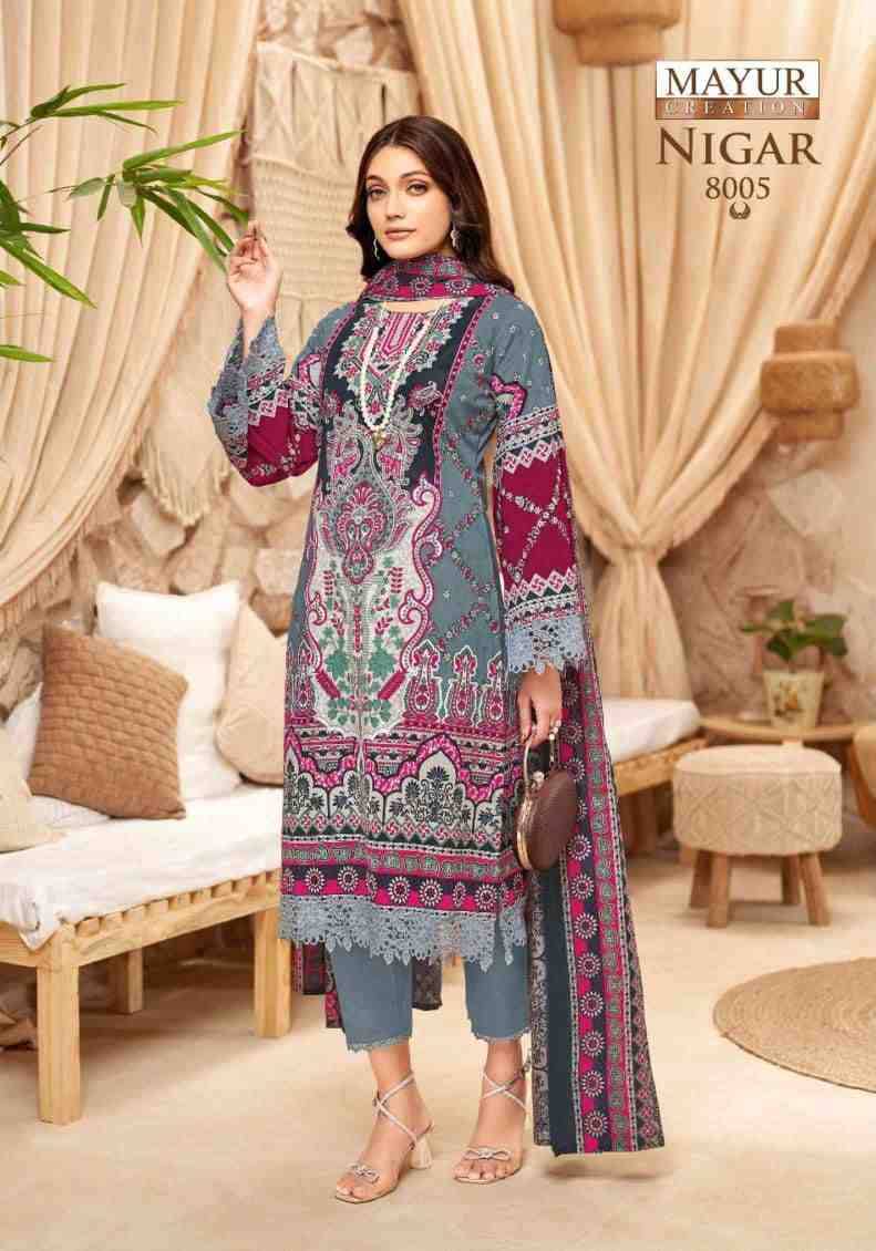 Nigar Vol-8 By Mayur Creation 8001 To 8008 Series Beautiful Festive Suits Stylish Fancy Colorful Casual Wear & Ethnic Wear Heavy Cotton Print Dresses At Wholesale Price