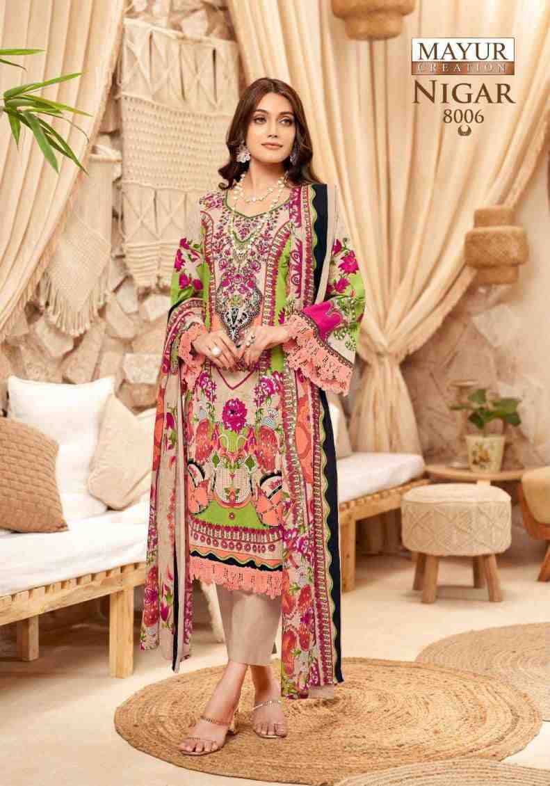 Nigar Vol-8 By Mayur Creation 8001 To 8008 Series Beautiful Festive Suits Stylish Fancy Colorful Casual Wear & Ethnic Wear Heavy Cotton Print Dresses At Wholesale Price