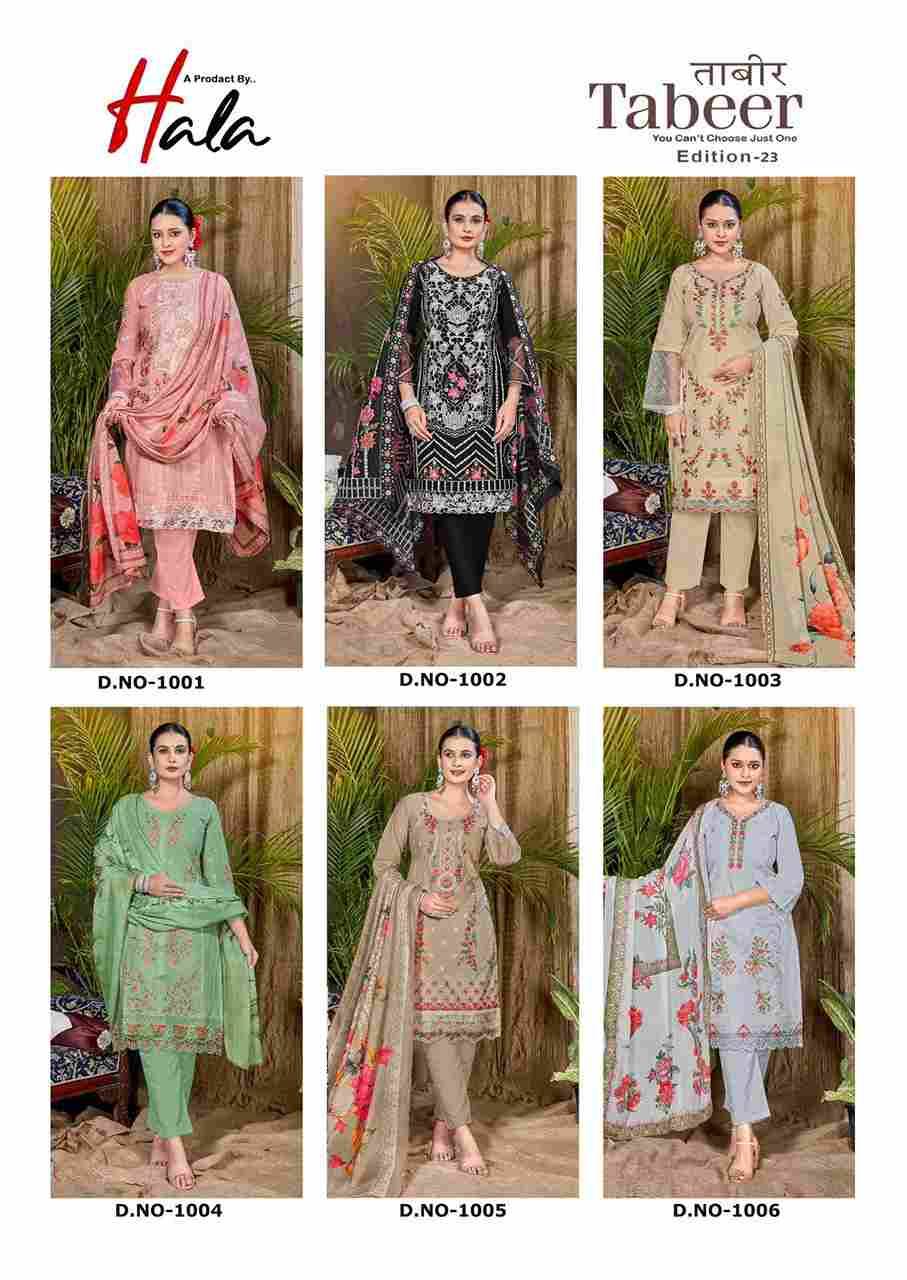 Tabeer Vol-23 By Hala 1001 To 1006 Series Beautiful Festive Suits Stylish Fancy Colorful Casual Wear & Ethnic Wear Cambric Lawn Dresses At Wholesale Price