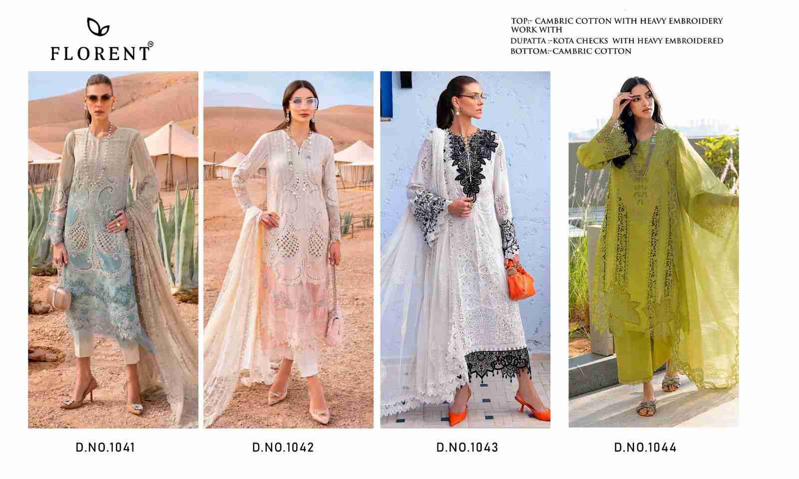 Florent 1041 Series By Fashid Wholesale 1041 To 1044 Series Beautiful Pakistani Suits Stylish Fancy Colorful Party Wear & Occasional Wear Cambric Cotton Print Dresses At Wholesale Price