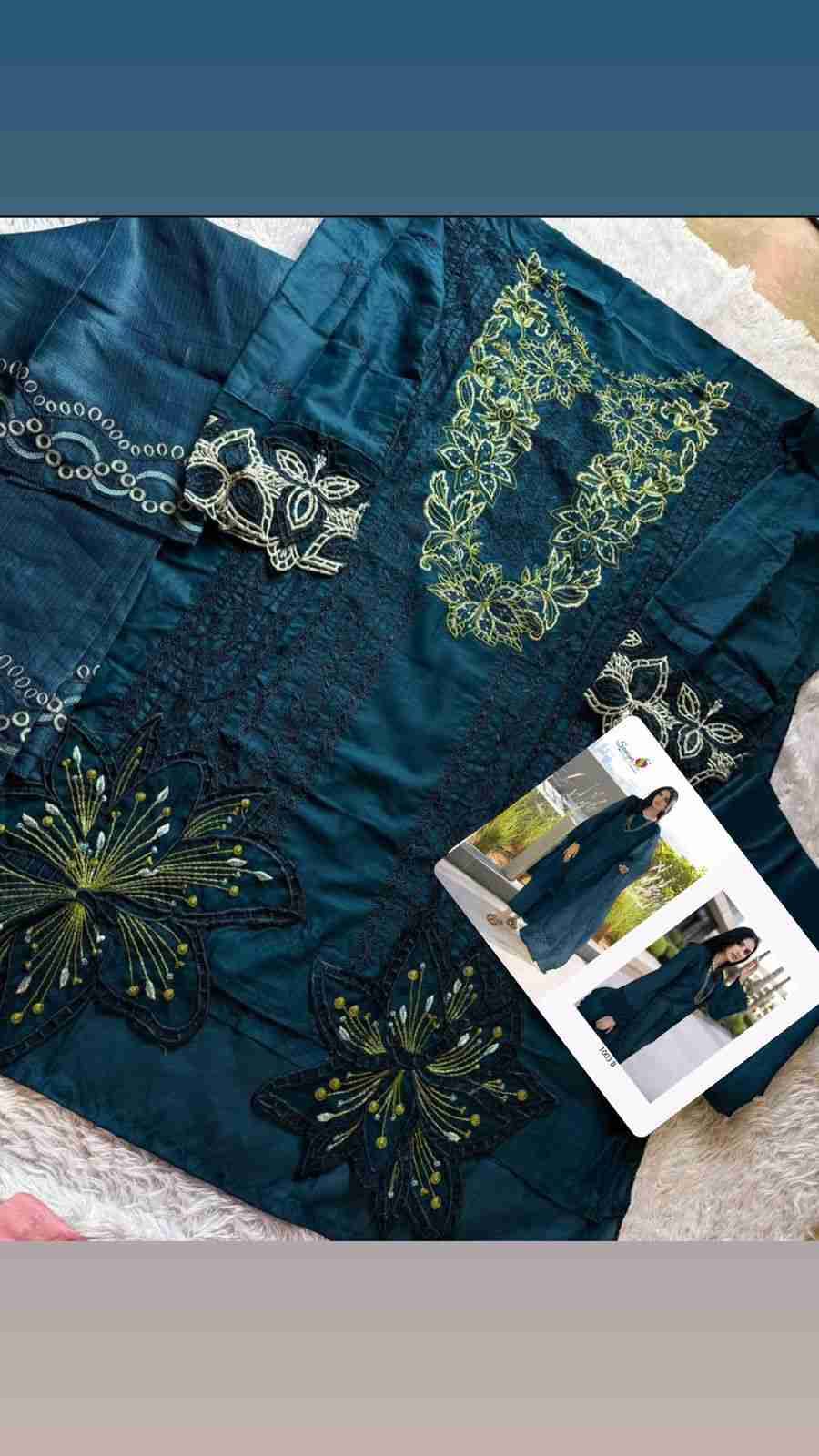 Saniya Trendz Hit Design 1003-B By Saniya Trendz Beautiful Pakistani Suits Colorful Stylish Fancy Casual Wear & Ethnic Wear Cotton Embroidered Dresses At Wholesale Price