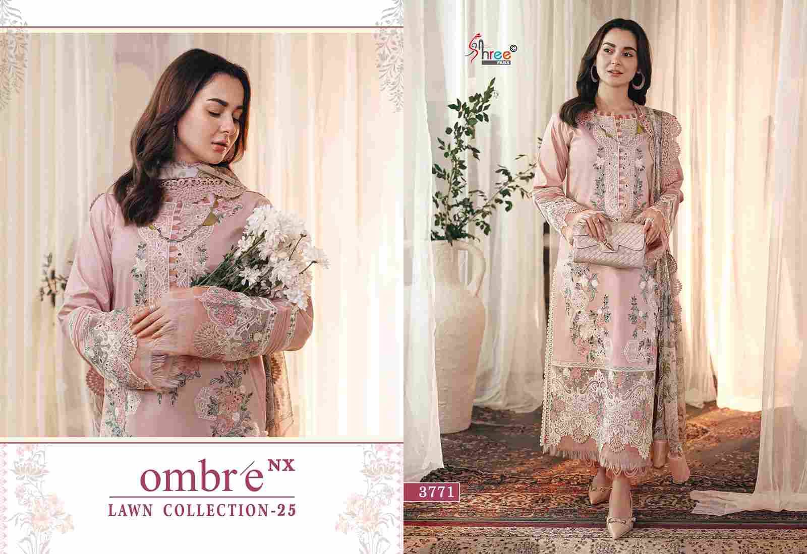 Ombre Lawn Collection-25 Nx By Shree Fabs Beautiful Pakistani Suits Stylish Fancy Colorful Party Wear & Occasional Wear Pure Cotton Embroidery Dresses At Wholesale Price