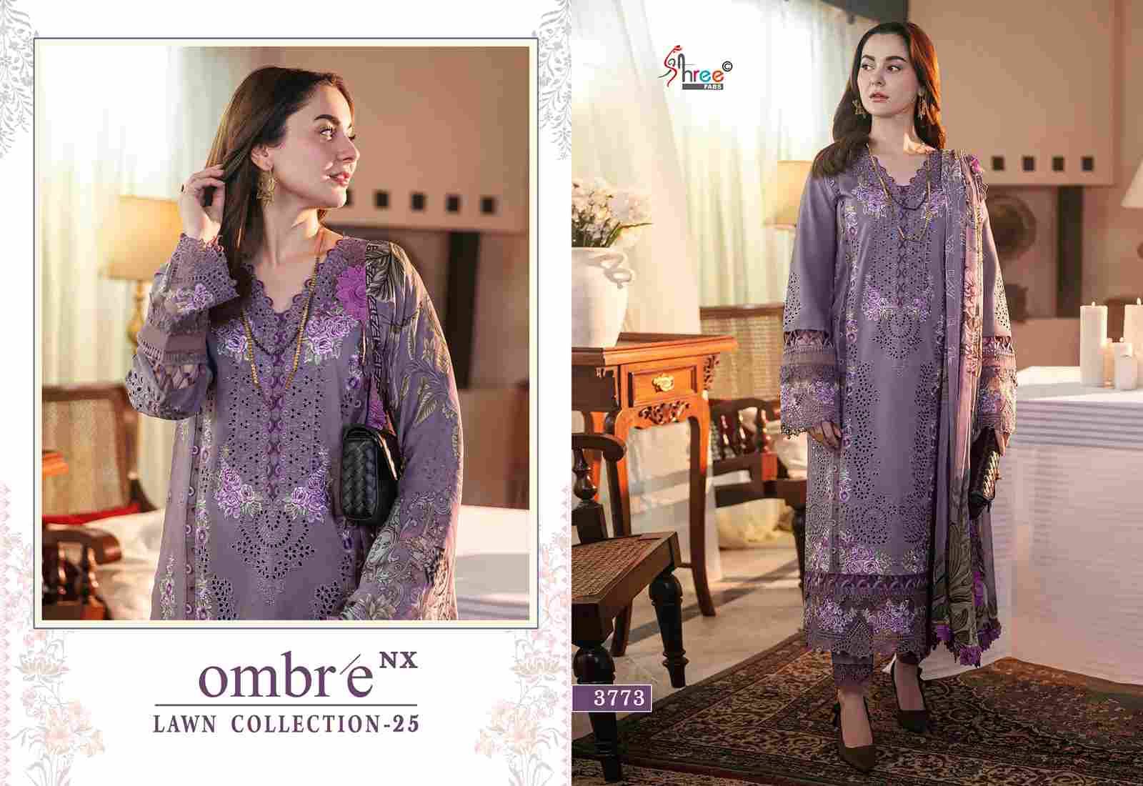 Ombre Lawn Collection-25 Nx By Shree Fabs Beautiful Pakistani Suits Stylish Fancy Colorful Party Wear & Occasional Wear Pure Cotton Embroidery Dresses At Wholesale Price