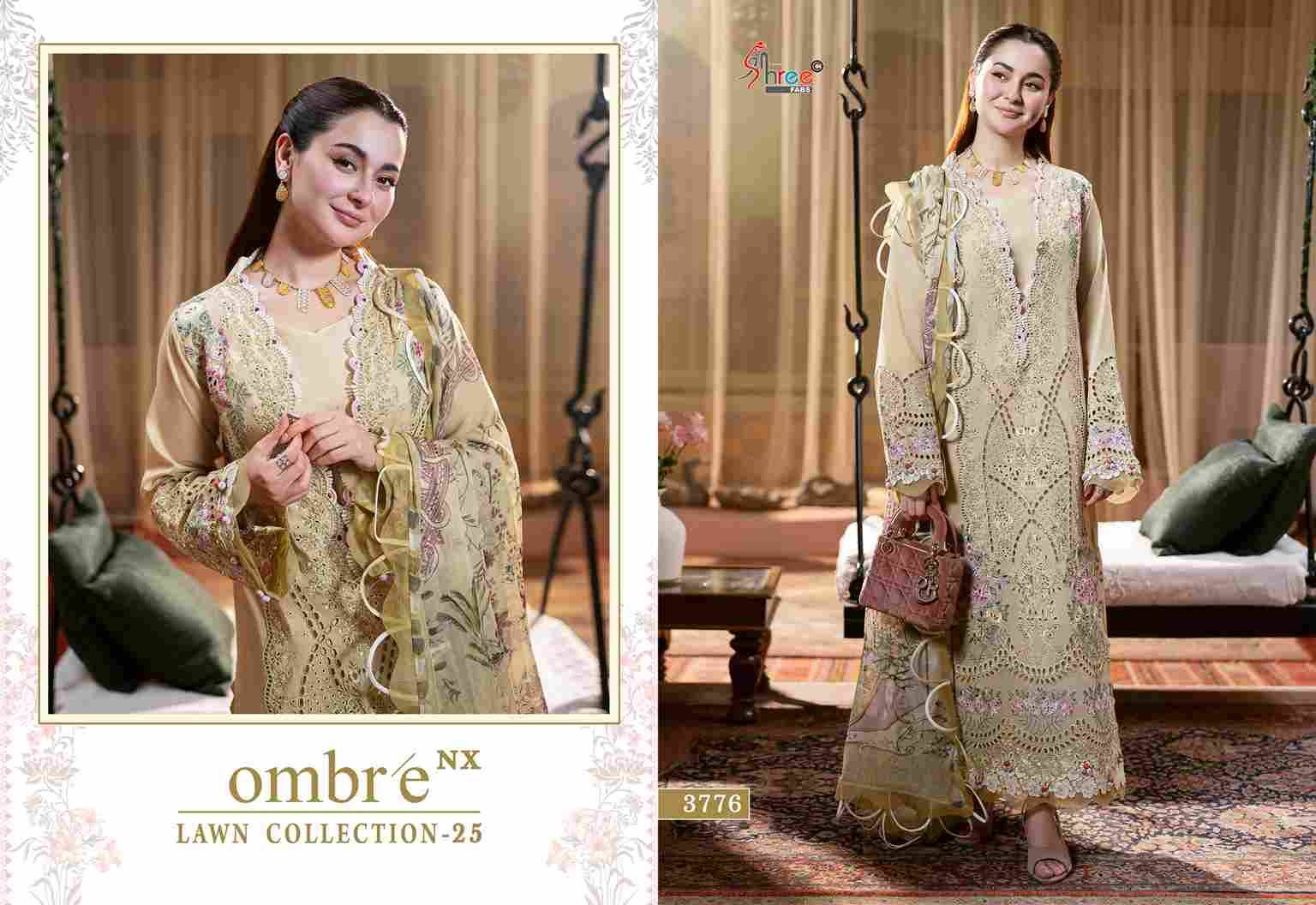 Ombre Lawn Collection-25 Nx By Shree Fabs Beautiful Pakistani Suits Stylish Fancy Colorful Party Wear & Occasional Wear Pure Cotton Embroidery Dresses At Wholesale Price