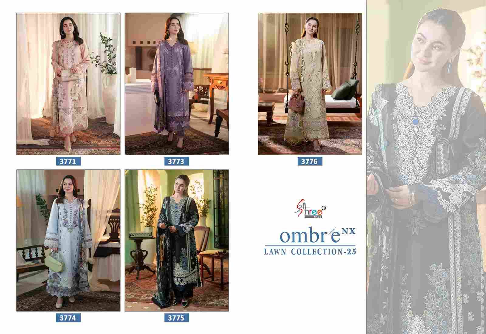 Ombre Lawn Collection-25 Nx By Shree Fabs Beautiful Pakistani Suits Stylish Fancy Colorful Party Wear & Occasional Wear Pure Cotton Embroidery Dresses At Wholesale Price