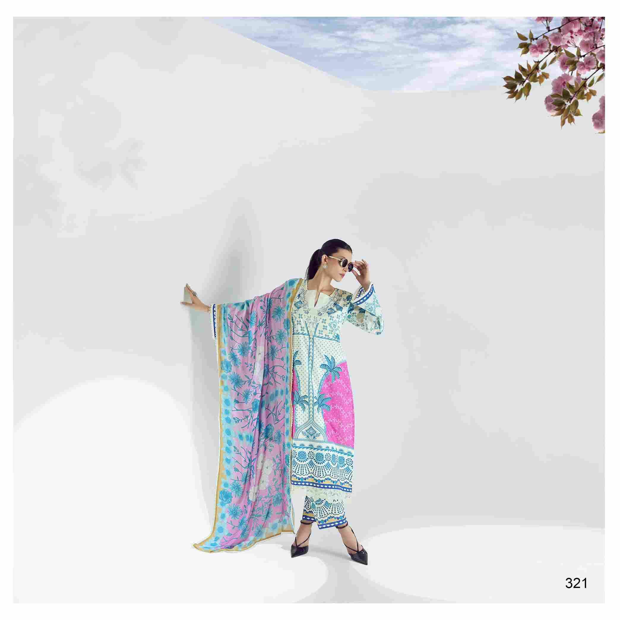 Breeze By Sohni 321 To 324 Series Beautiful Suits Colorful Stylish Fancy Casual Wear & Ethnic Wear Pure Cotton Lawn Embroidery Dresses At Wholesale Price