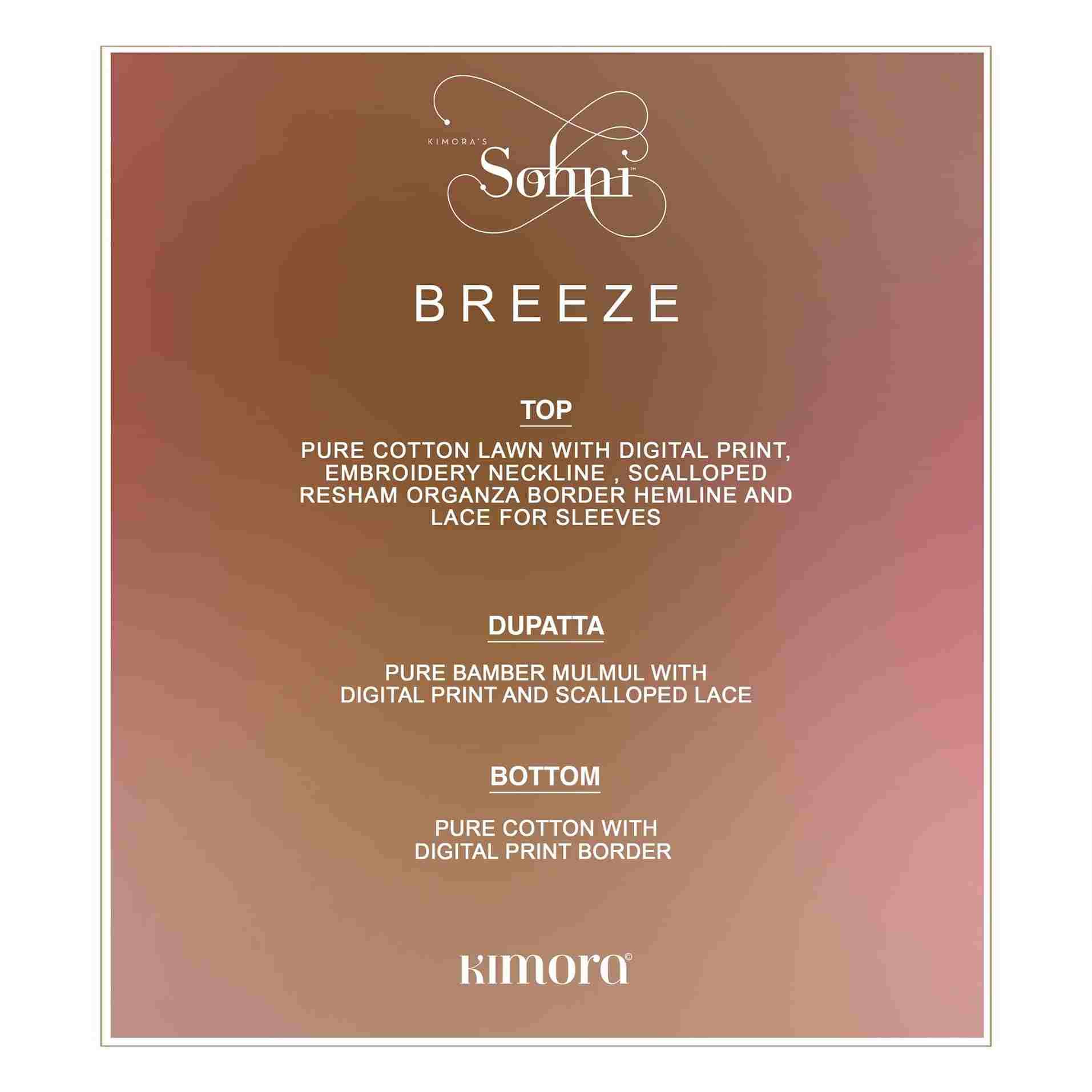 Breeze By Sohni 321 To 324 Series Beautiful Suits Colorful Stylish Fancy Casual Wear & Ethnic Wear Pure Cotton Lawn Embroidery Dresses At Wholesale Price