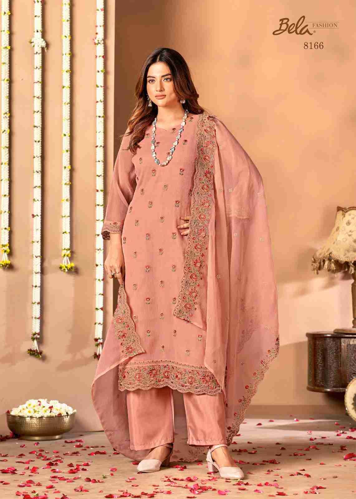 Kristal By Bela Fashion 8163 To 8168 Series Beautiful Suits Colorful Stylish Fancy Casual Wear & Ethnic Wear Chiffon Dresses At Wholesale Price