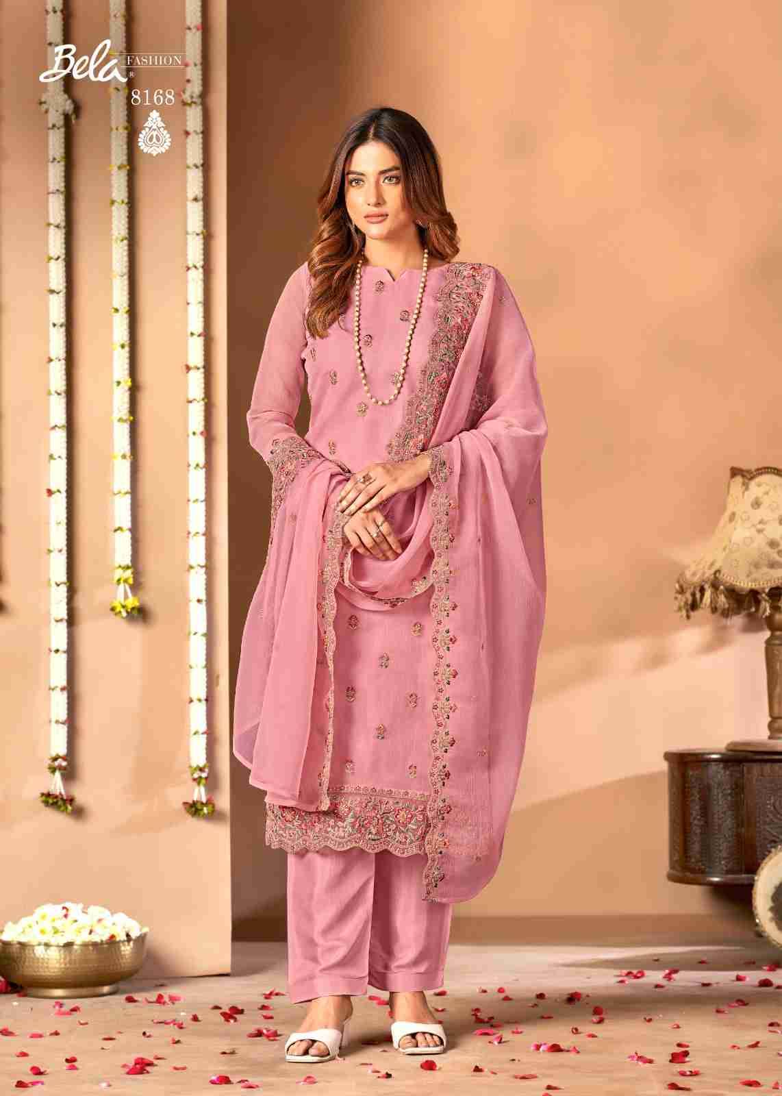 Kristal By Bela Fashion 8163 To 8168 Series Beautiful Suits Colorful Stylish Fancy Casual Wear & Ethnic Wear Chiffon Dresses At Wholesale Price