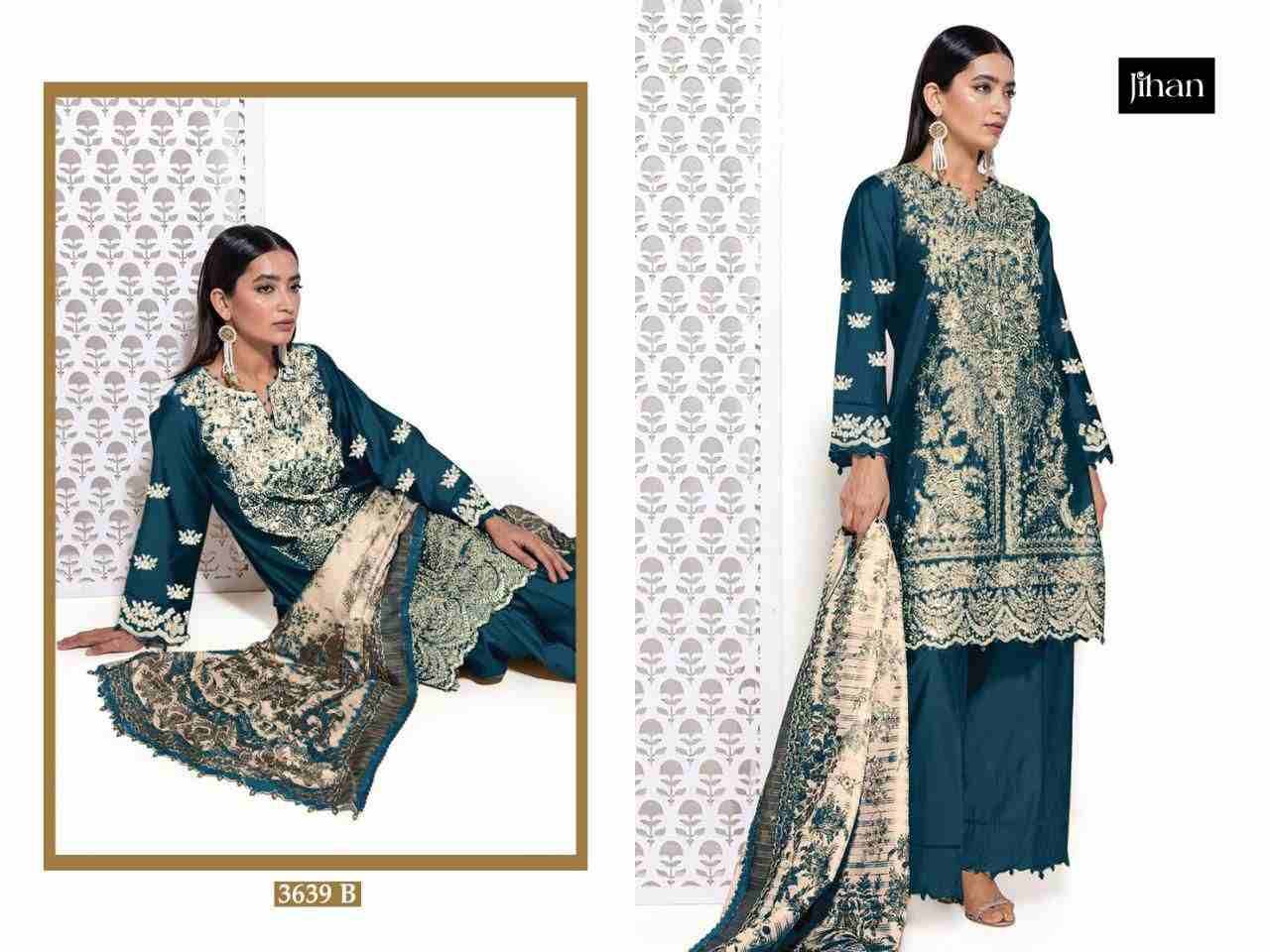Jihan 3639 Colours By Jihan 3639 To 3639-C Series Designer Pakistani Suits Beautiful Fancy Stylish Colorful Party Wear & Occasional Wear Pure Rayon Cotton Dresses At Wholesale Price