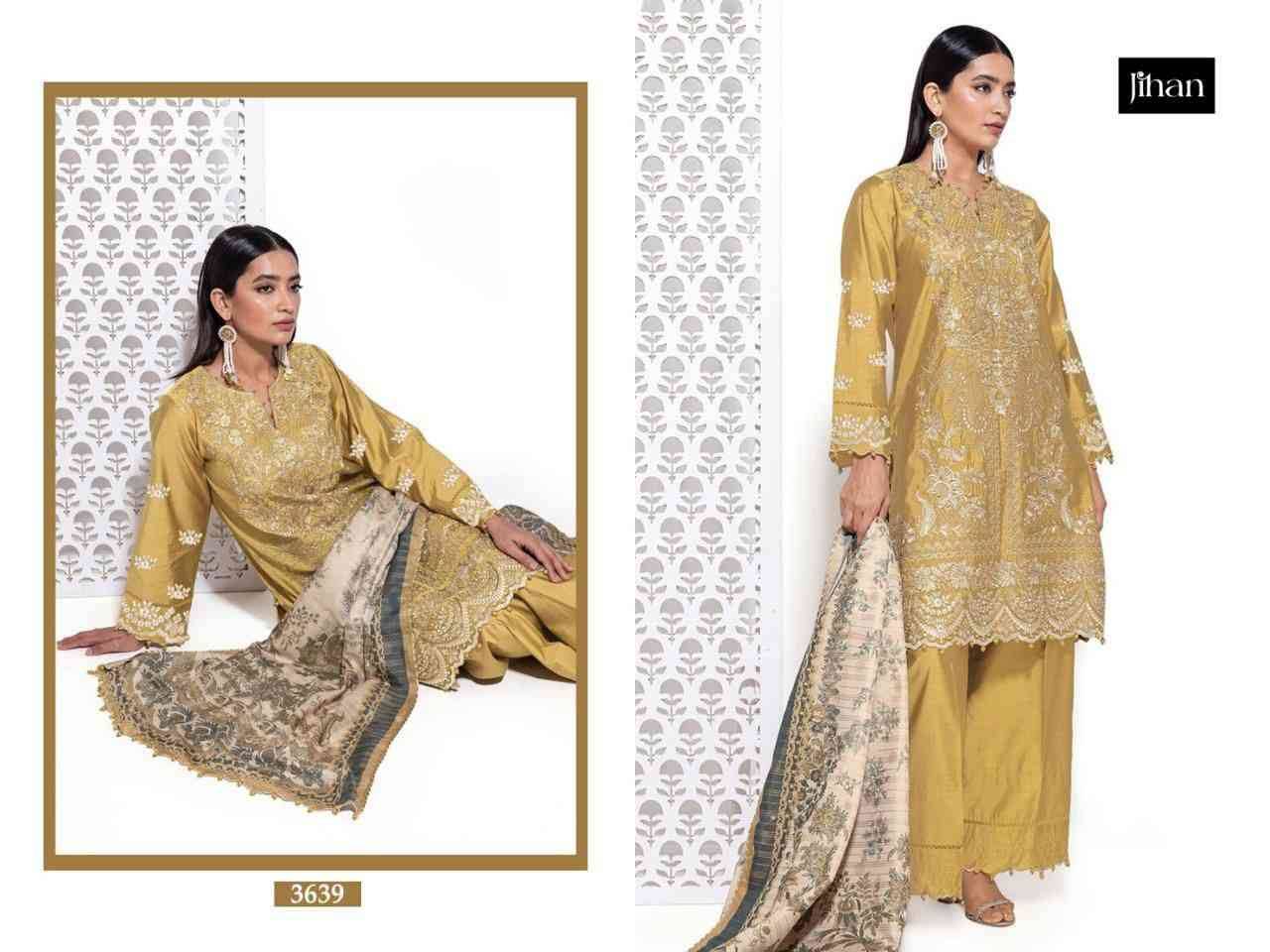 Jihan 3639 Colours By Jihan 3639 To 3639-C Series Designer Pakistani Suits Beautiful Fancy Stylish Colorful Party Wear & Occasional Wear Pure Rayon Cotton Dresses At Wholesale Price