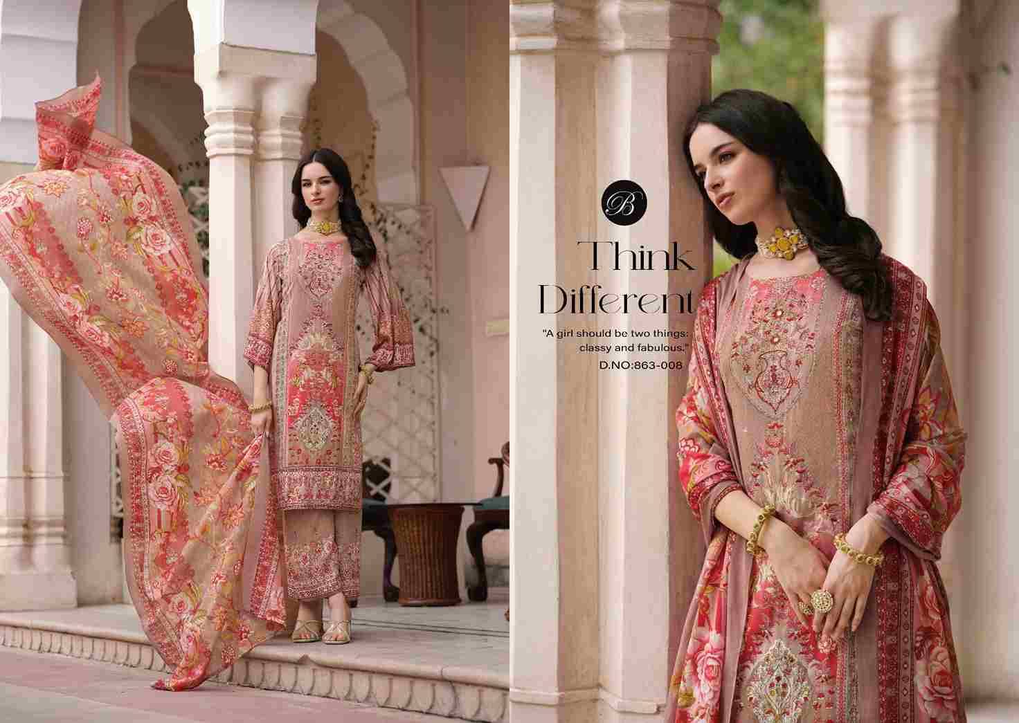 Shaheen Vol-5 By Belliza 863-001 To 863-008 Series Beautiful Festive Suits Stylish Fancy Colorful Casual Wear & Ethnic Wear Pure Viscose Rayon Print Dresses At Wholesale Price