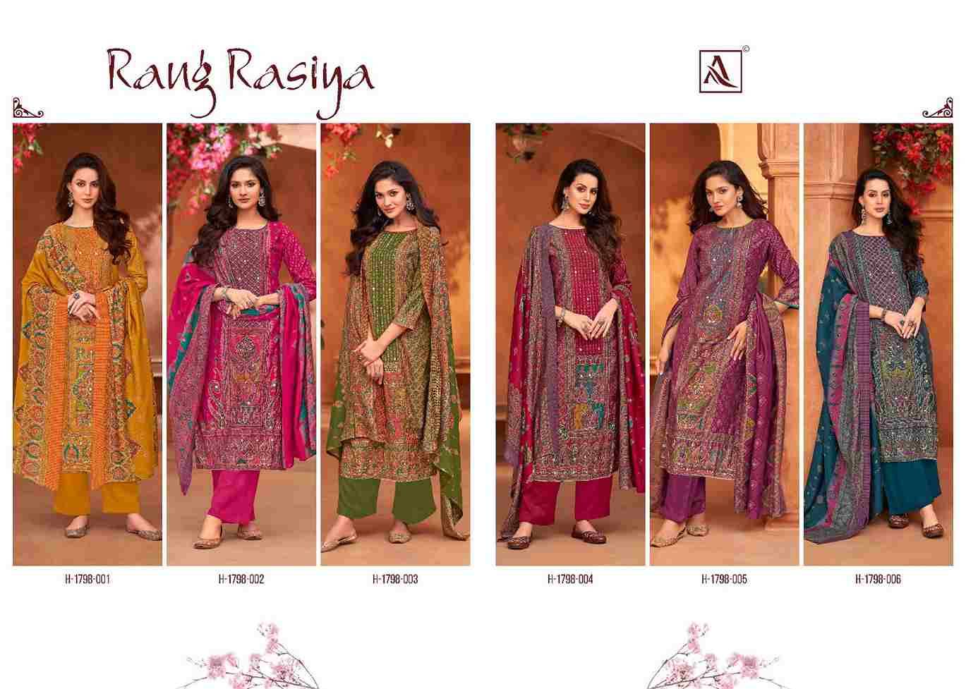 Rang Rasiya By Alok Suit 1798-01 To 1798-06 Series Beautiful Festive Suits Colorful Stylish Fancy Casual Wear & Ethnic Wear Pure Modal Dresses At Wholesale Price