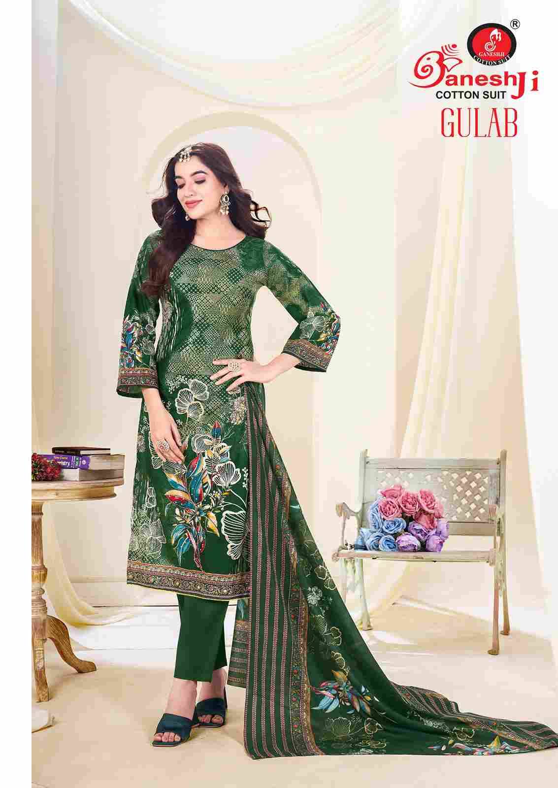 Gulab Vol-1 By Ganeshji 1001 To 1008 Series Beautiful Festive Suits Stylish Fancy Colorful Casual Wear & Ethnic Wear Heavy Cotton Print Dresses At Wholesale Price