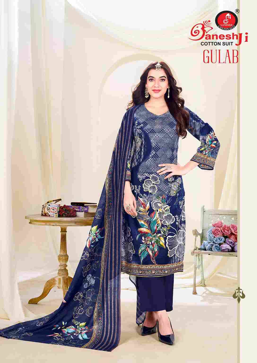 Gulab Vol-1 By Ganeshji 1001 To 1008 Series Beautiful Festive Suits Stylish Fancy Colorful Casual Wear & Ethnic Wear Heavy Cotton Print Dresses At Wholesale Price