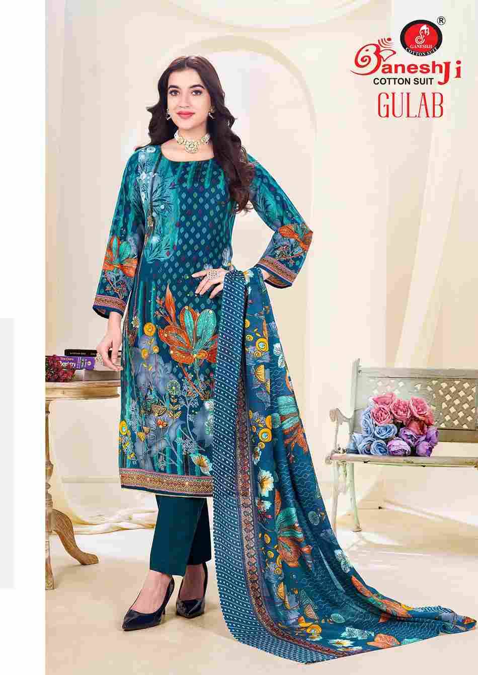 Gulab Vol-1 By Ganeshji 1001 To 1008 Series Beautiful Festive Suits Stylish Fancy Colorful Casual Wear & Ethnic Wear Heavy Cotton Print Dresses At Wholesale Price