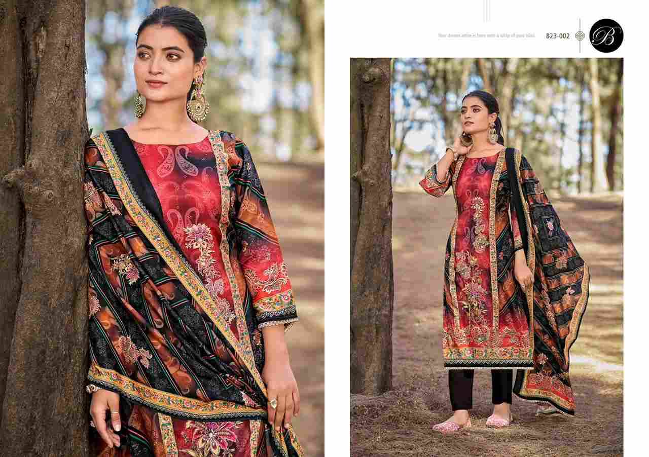 Shabnam By Belliza 823-001 To 823-003 Series Beautiful Festive Suits Stylish Fancy Colorful Casual Wear & Ethnic Wear Pure Viscose Muslin Print Dresses At Wholesale Price