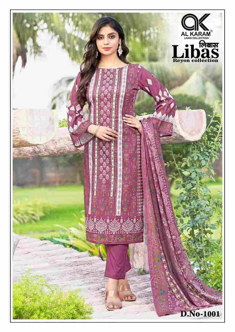 Libas By Al Karam Lawn Collection 1001 To 1006 Series Beautiful Stylish Suits Fancy Colorful Casual Wear & Ethnic Wear & Ready To Wear Viscose Rayon Dresses At Wholesale Price