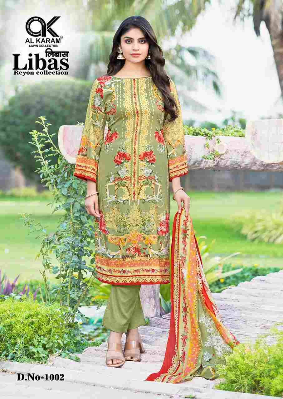 Libas By Al Karam Lawn Collection 1001 To 1006 Series Beautiful Stylish Suits Fancy Colorful Casual Wear & Ethnic Wear & Ready To Wear Viscose Rayon Dresses At Wholesale Price