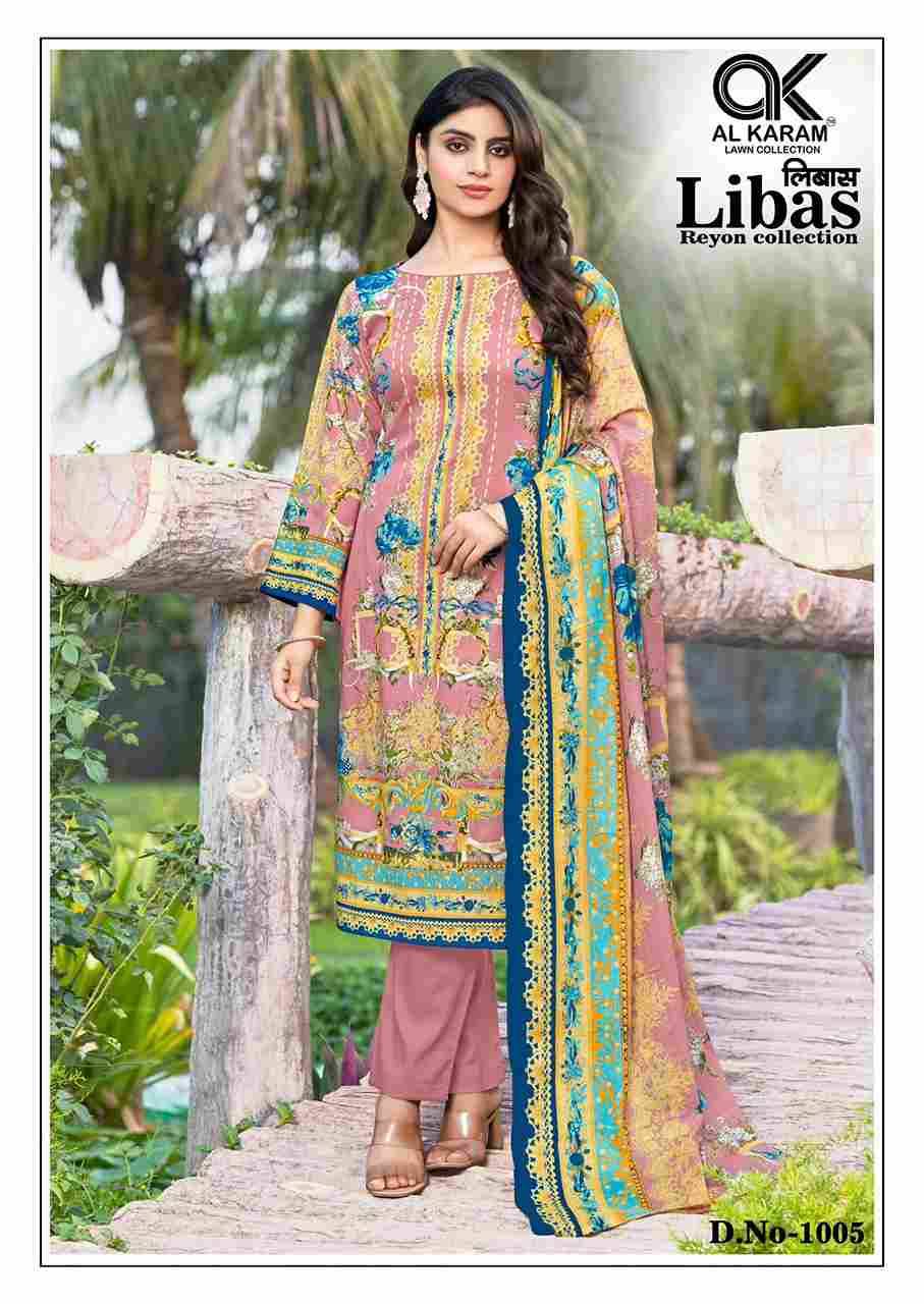 Libas By Al Karam Lawn Collection 1001 To 1006 Series Beautiful Stylish Suits Fancy Colorful Casual Wear & Ethnic Wear & Ready To Wear Viscose Rayon Dresses At Wholesale Price