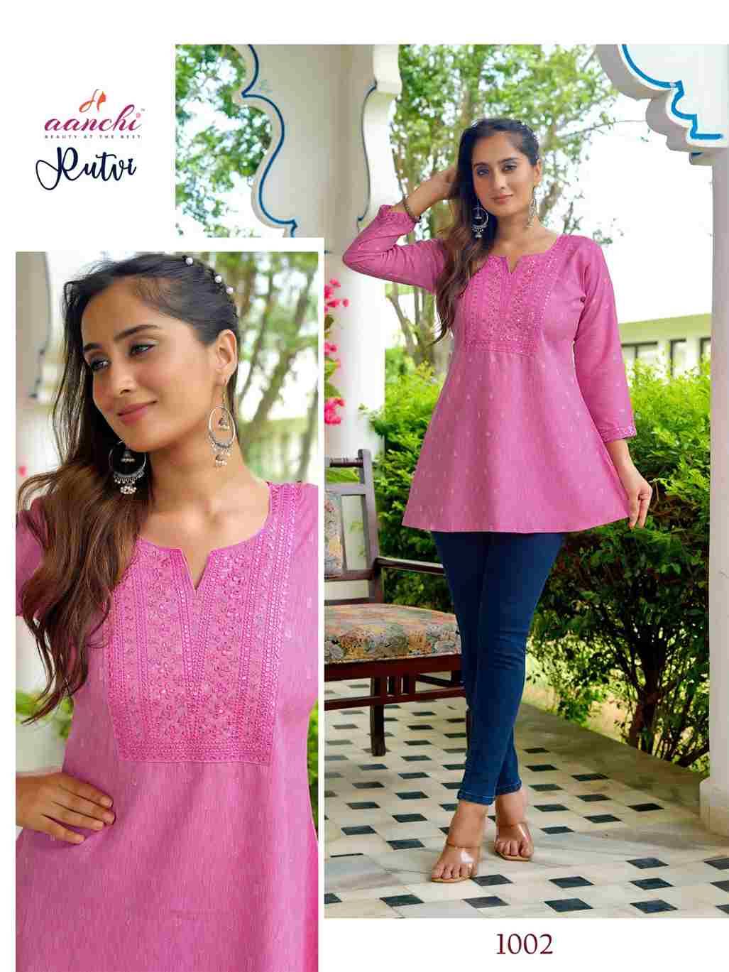 Rutvi By Aanchi 1001 To 1006 Series Designer Stylish Fancy Colorful Beautiful Party Wear & Ethnic Wear Collection Fancy Tops At Wholesale Price