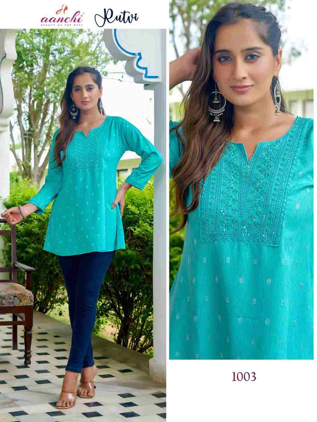 Rutvi By Aanchi 1001 To 1006 Series Designer Stylish Fancy Colorful Beautiful Party Wear & Ethnic Wear Collection Fancy Tops At Wholesale Price