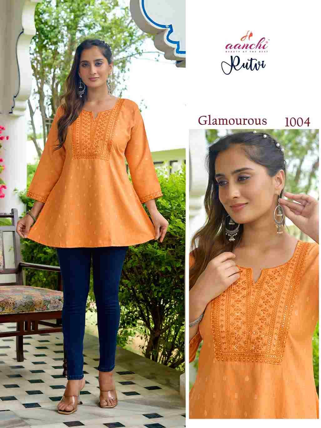 Rutvi By Aanchi 1001 To 1006 Series Designer Stylish Fancy Colorful Beautiful Party Wear & Ethnic Wear Collection Fancy Tops At Wholesale Price