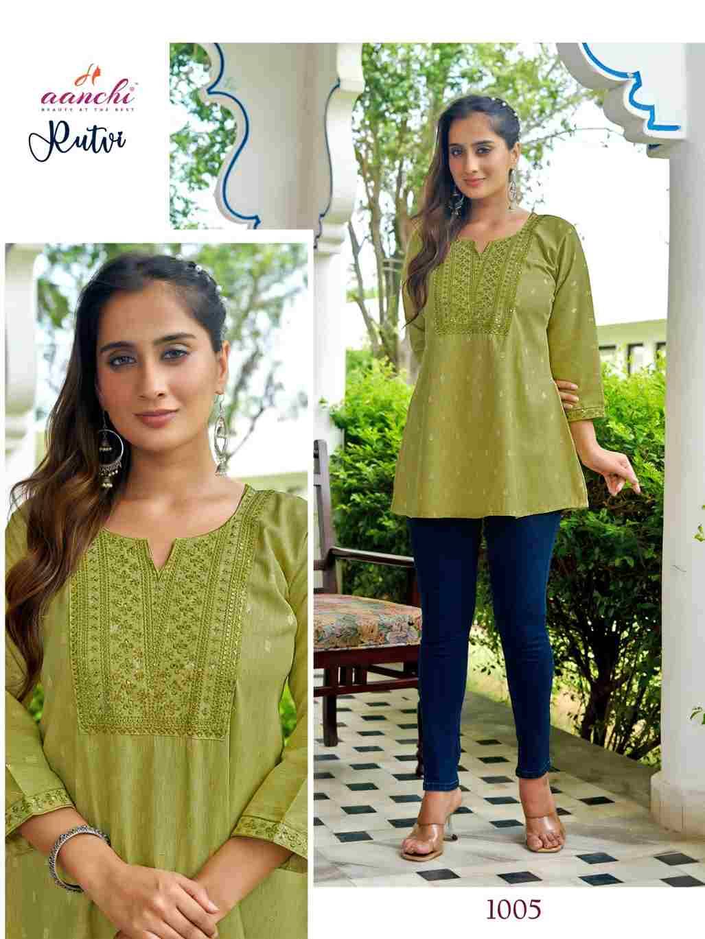 Rutvi By Aanchi 1001 To 1006 Series Designer Stylish Fancy Colorful Beautiful Party Wear & Ethnic Wear Collection Fancy Tops At Wholesale Price