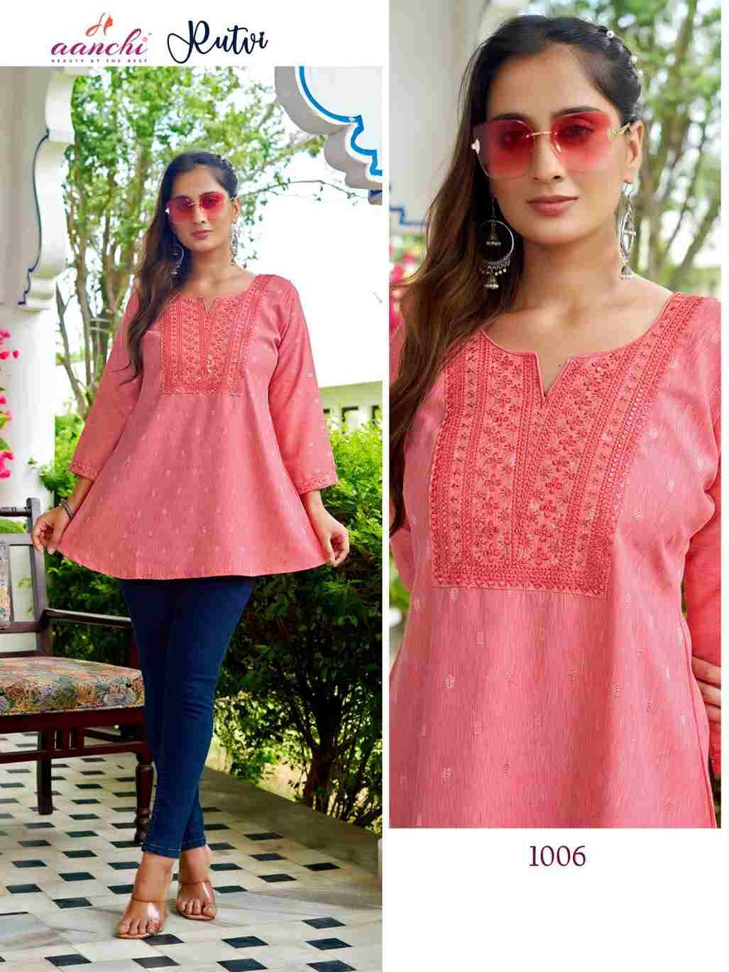 Rutvi By Aanchi 1001 To 1006 Series Designer Stylish Fancy Colorful Beautiful Party Wear & Ethnic Wear Collection Fancy Tops At Wholesale Price