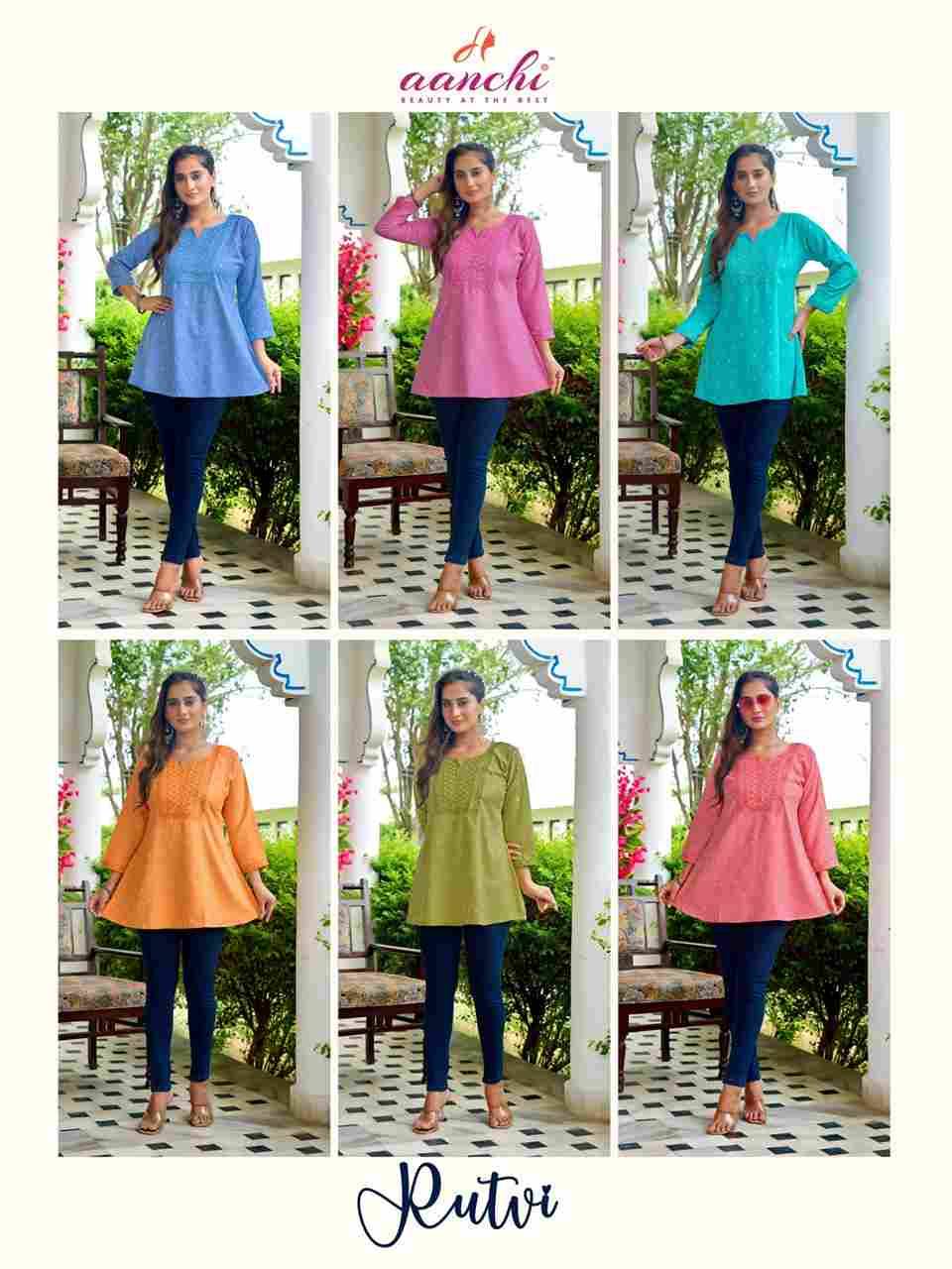 Rutvi By Aanchi 1001 To 1006 Series Designer Stylish Fancy Colorful Beautiful Party Wear & Ethnic Wear Collection Fancy Tops At Wholesale Price