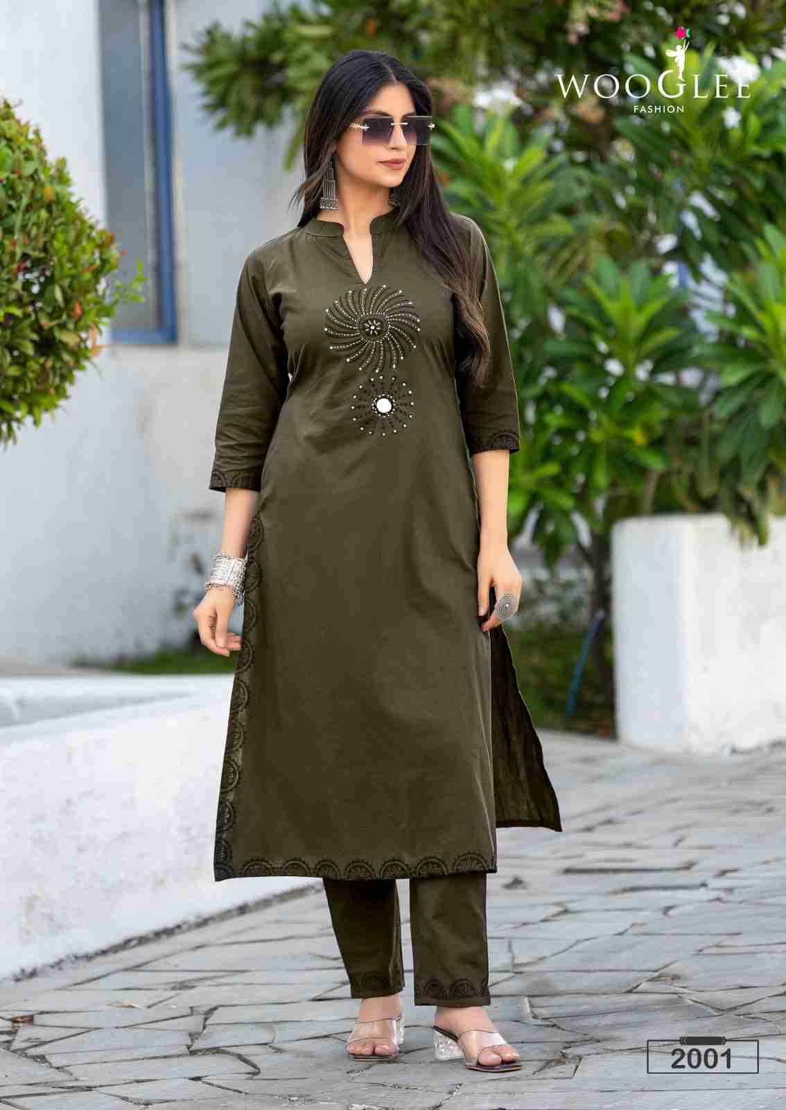 Malvika By Wooglee 2001 To 2006 Series Designer Stylish Fancy Colorful Beautiful Party Wear & Ethnic Wear Collection Pure Cotton Kurtis With Bottom At Wholesale Price