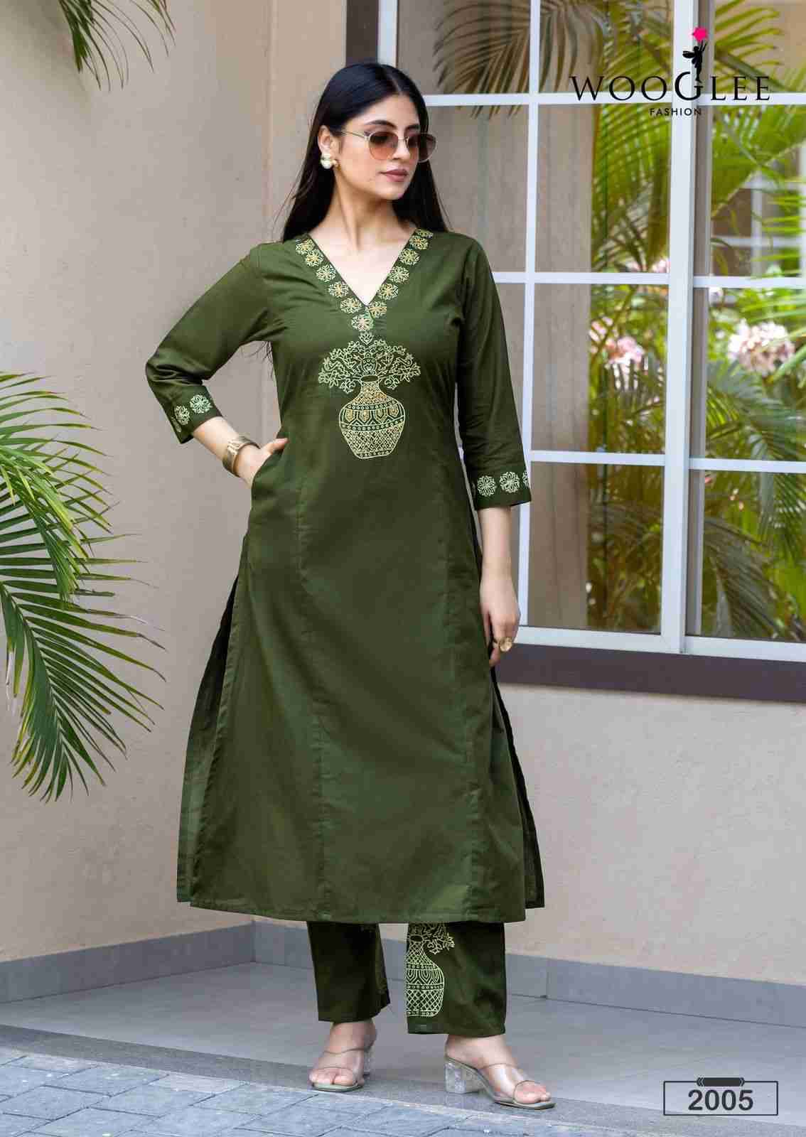 Malvika By Wooglee 2001 To 2006 Series Designer Stylish Fancy Colorful Beautiful Party Wear & Ethnic Wear Collection Pure Cotton Kurtis With Bottom At Wholesale Price