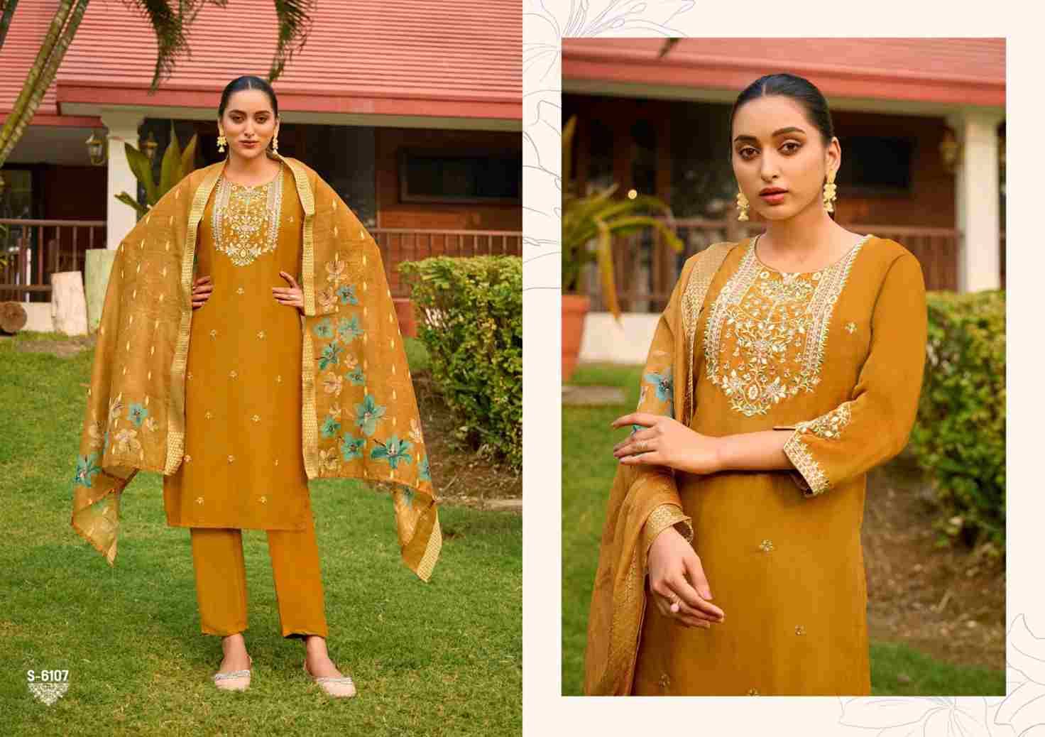 Ruchita By SBS 6106 To 6109 Series Beautiful Festive Suits Colorful Stylish Fancy Casual Wear & Ethnic Wear Chinnon Silk Dresses At Wholesale Price