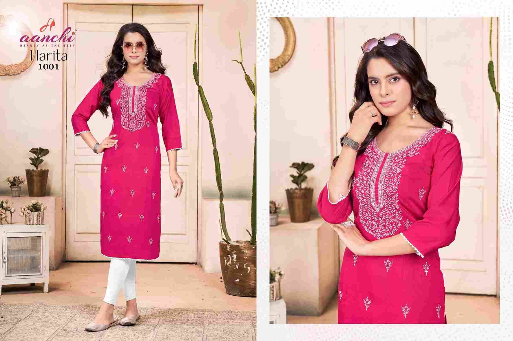 Harita By Aanchi 1001 To 1005 Series Designer Stylish Fancy Colorful Beautiful Party Wear & Ethnic Wear Collection Vertican Kurtis At Wholesale Price