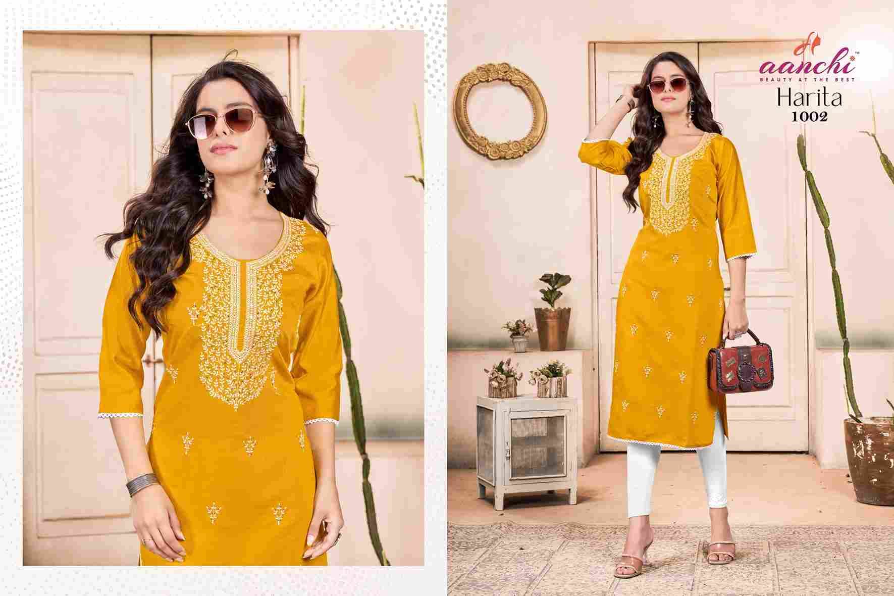 Harita By Aanchi 1001 To 1005 Series Designer Stylish Fancy Colorful Beautiful Party Wear & Ethnic Wear Collection Vertican Kurtis At Wholesale Price