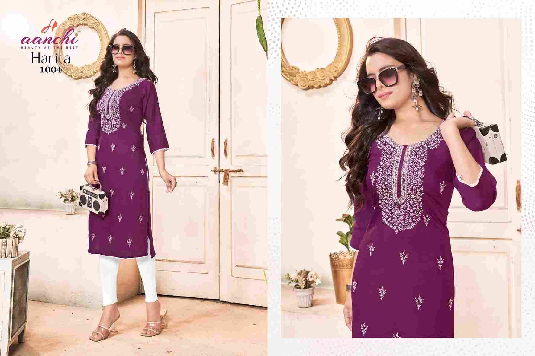 Harita By Aanchi 1001 To 1005 Series Designer Stylish Fancy Colorful Beautiful Party Wear & Ethnic Wear Collection Vertican Kurtis At Wholesale Price