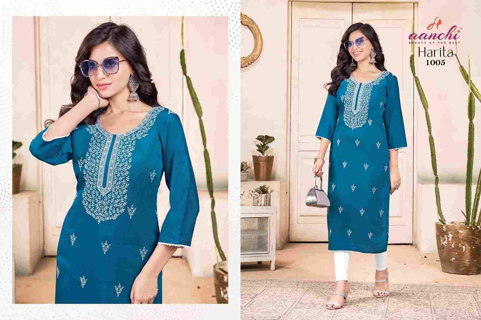 Harita By Aanchi 1001 To 1005 Series Designer Stylish Fancy Colorful Beautiful Party Wear & Ethnic Wear Collection Vertican Kurtis At Wholesale Price