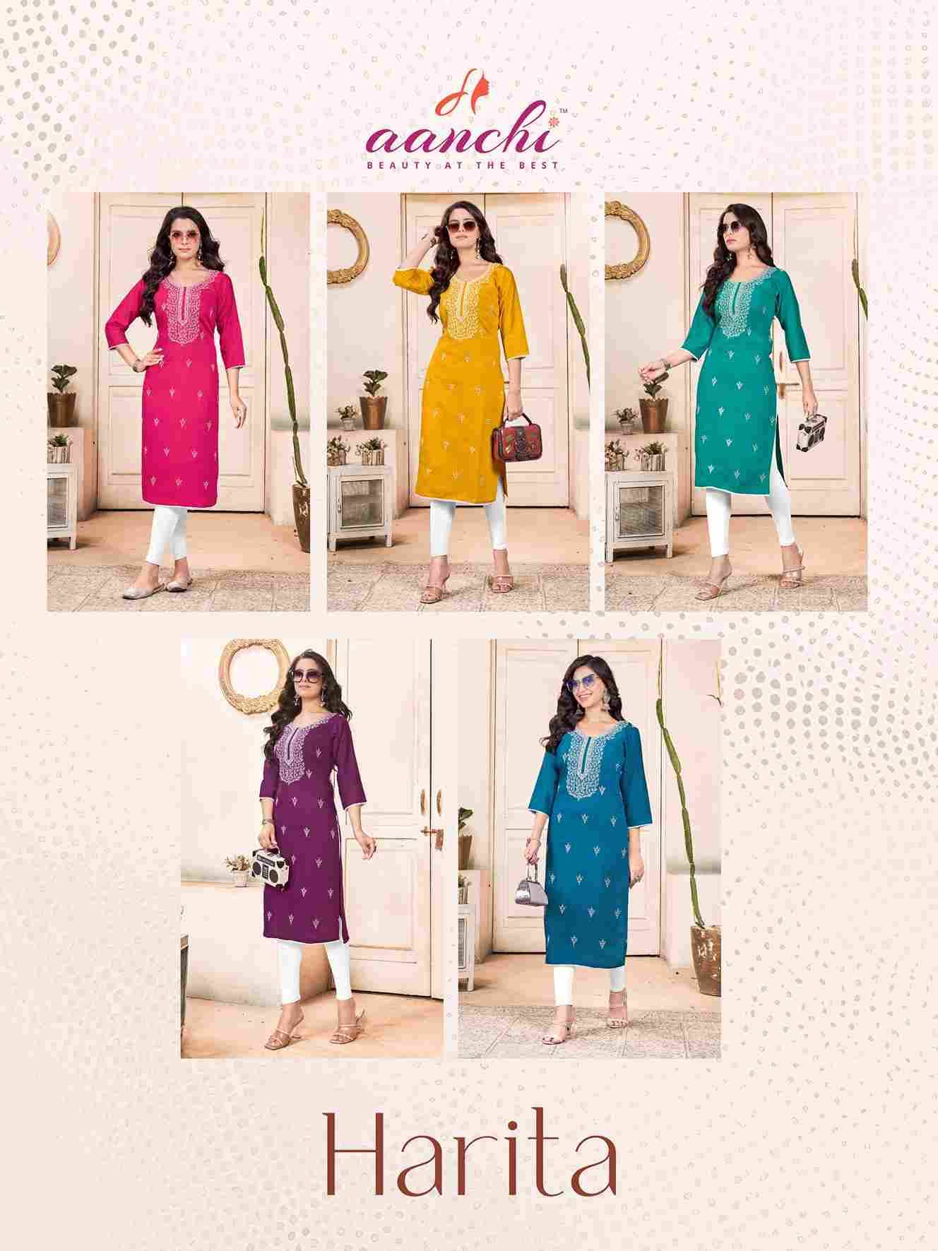 Harita By Aanchi 1001 To 1005 Series Designer Stylish Fancy Colorful Beautiful Party Wear & Ethnic Wear Collection Vertican Kurtis At Wholesale Price