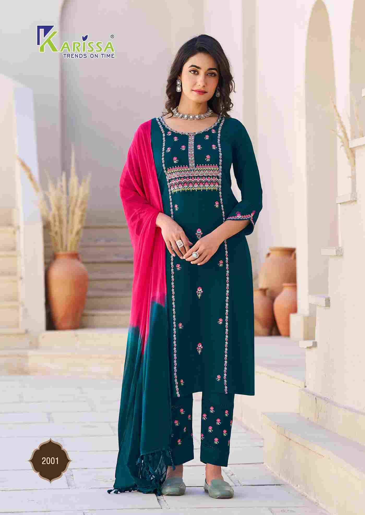 Kasida Vol-2 By Karissa 2001 To 2004 Series Designer Festive Suits Collection Beautiful Stylish Fancy Colorful Party Wear & Occasional Wear Heavy Rayon Print Dresses At Wholesale Price