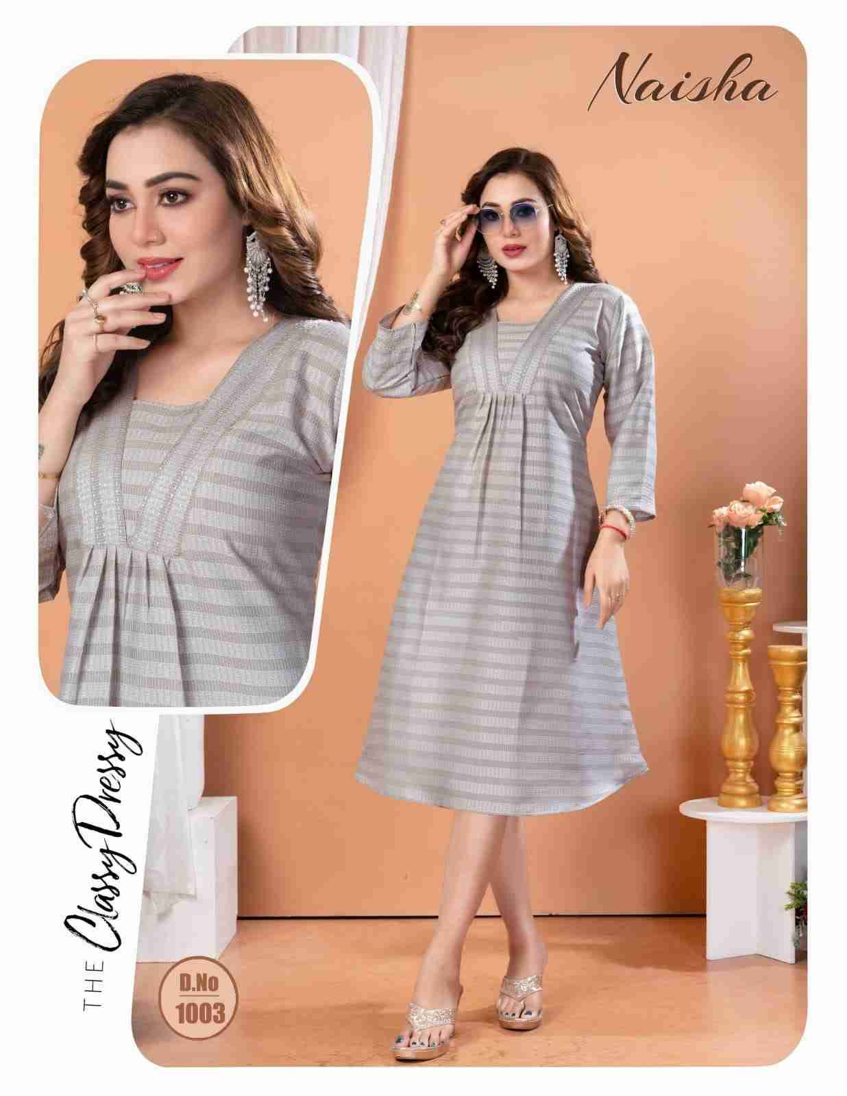 Naisha By Kaamiri 1001 To 1008 Series Designer Stylish Fancy Colorful Beautiful Party Wear & Ethnic Wear Collection Heavy Rayon Print Kurtis At Wholesale Price