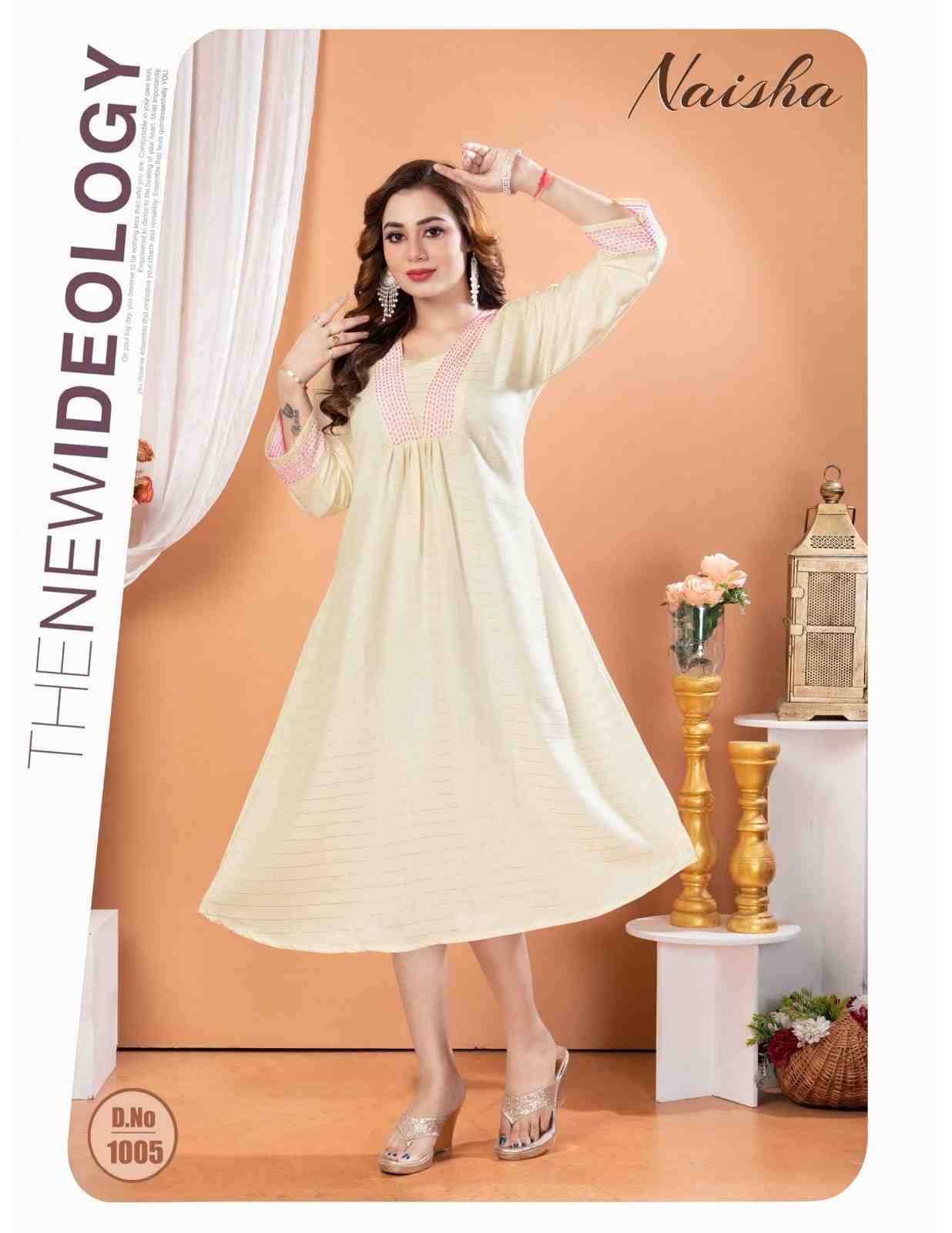 Naisha By Kaamiri 1001 To 1008 Series Designer Stylish Fancy Colorful Beautiful Party Wear & Ethnic Wear Collection Heavy Rayon Print Kurtis At Wholesale Price