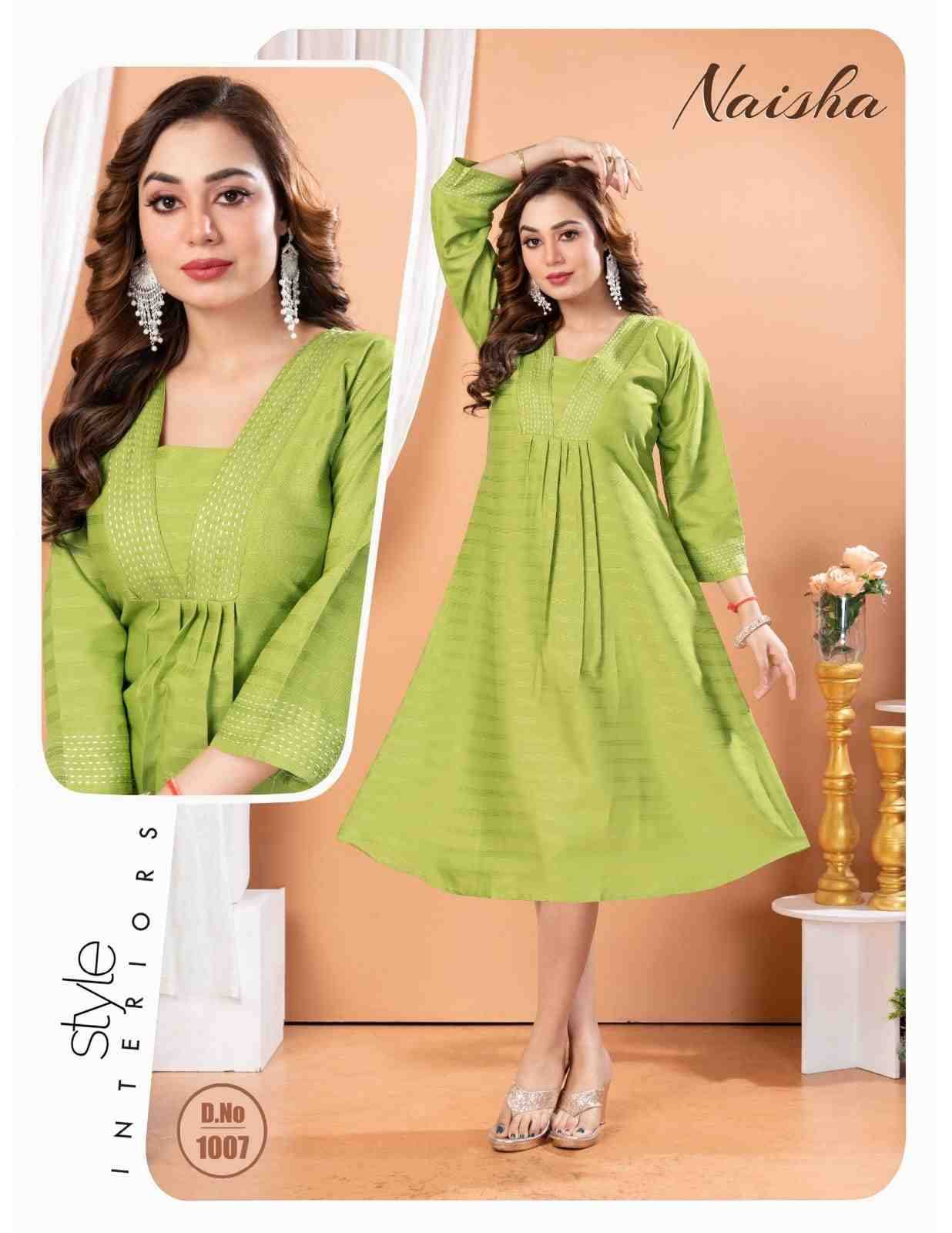 Naisha By Kaamiri 1001 To 1008 Series Designer Stylish Fancy Colorful Beautiful Party Wear & Ethnic Wear Collection Heavy Rayon Print Kurtis At Wholesale Price