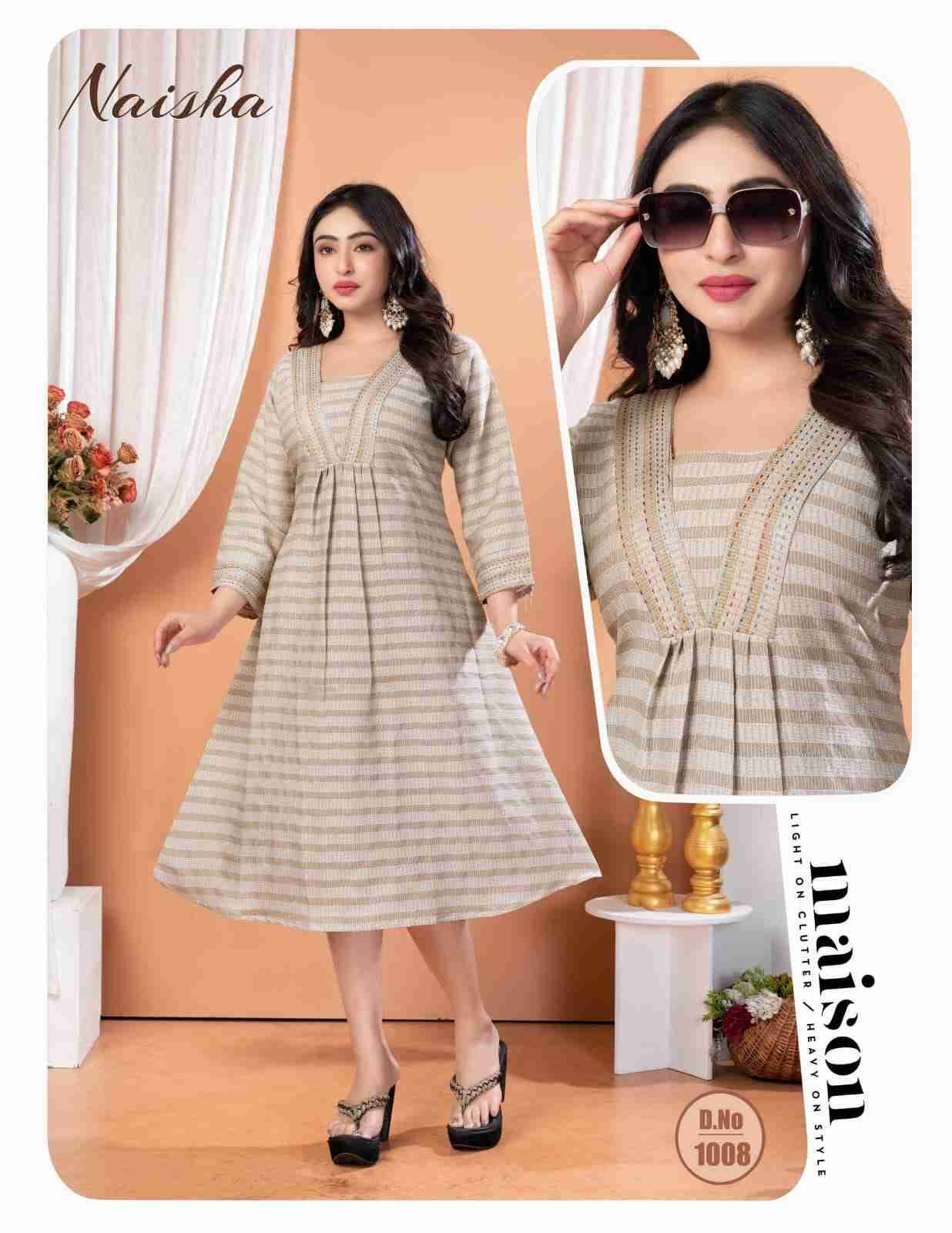 Naisha By Kaamiri 1001 To 1008 Series Designer Stylish Fancy Colorful Beautiful Party Wear & Ethnic Wear Collection Heavy Rayon Print Kurtis At Wholesale Price