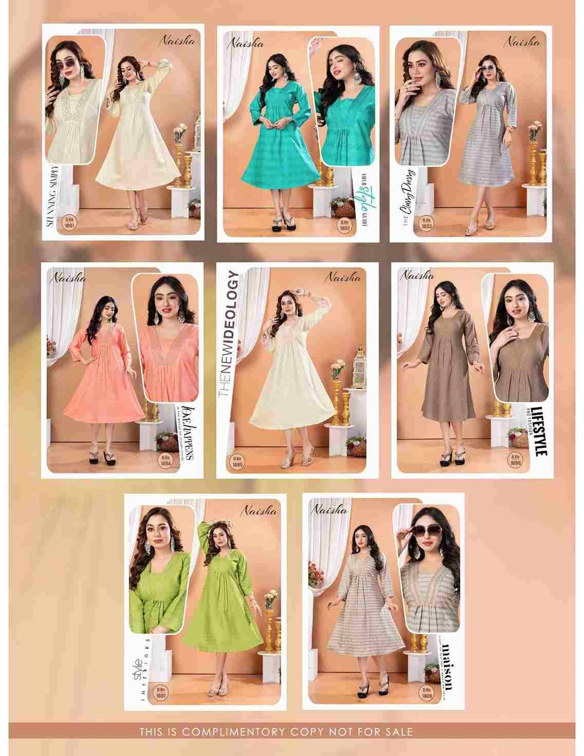 Naisha By Kaamiri 1001 To 1008 Series Designer Stylish Fancy Colorful Beautiful Party Wear & Ethnic Wear Collection Heavy Rayon Print Kurtis At Wholesale Price