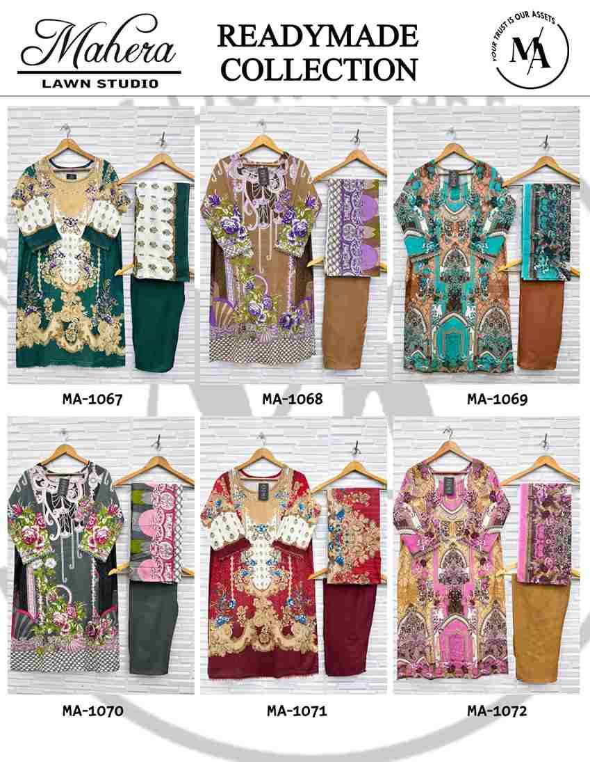 Mahera 1067 Series By Mahera Lawn Studio 1067 To 1072 Series Beautiful Pakistani Suits Colorful Stylish Fancy Casual Wear & Ethnic Wear Pure Rayon Dresses At Wholesale Price